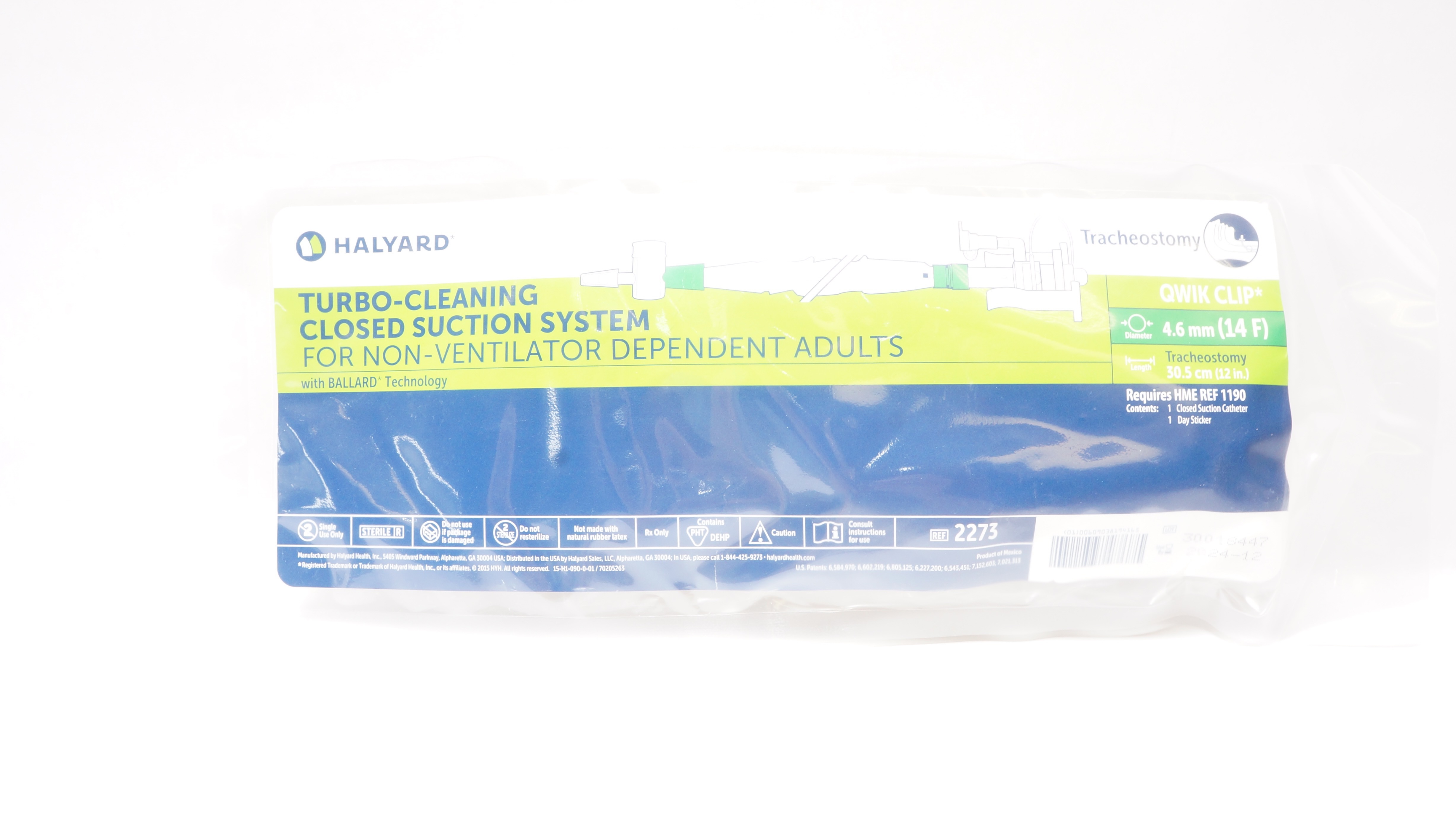 Halyard 2273 Turbo-Cleaning Closed Suction System 14F
