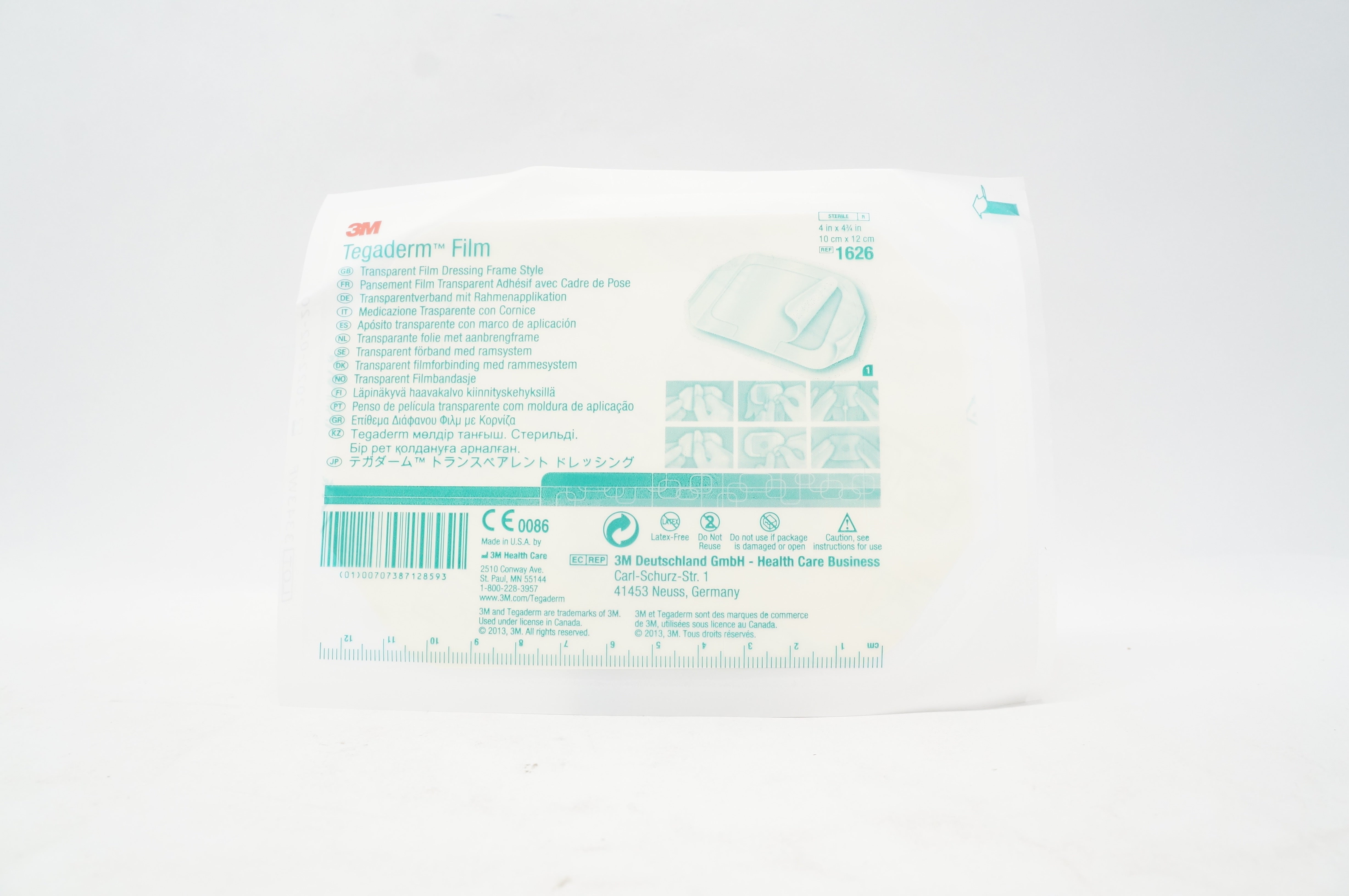 3M 1626 Tegaderm Transparent Film Dressing Frame Style 4 inch x 4-3/4inch (x)
