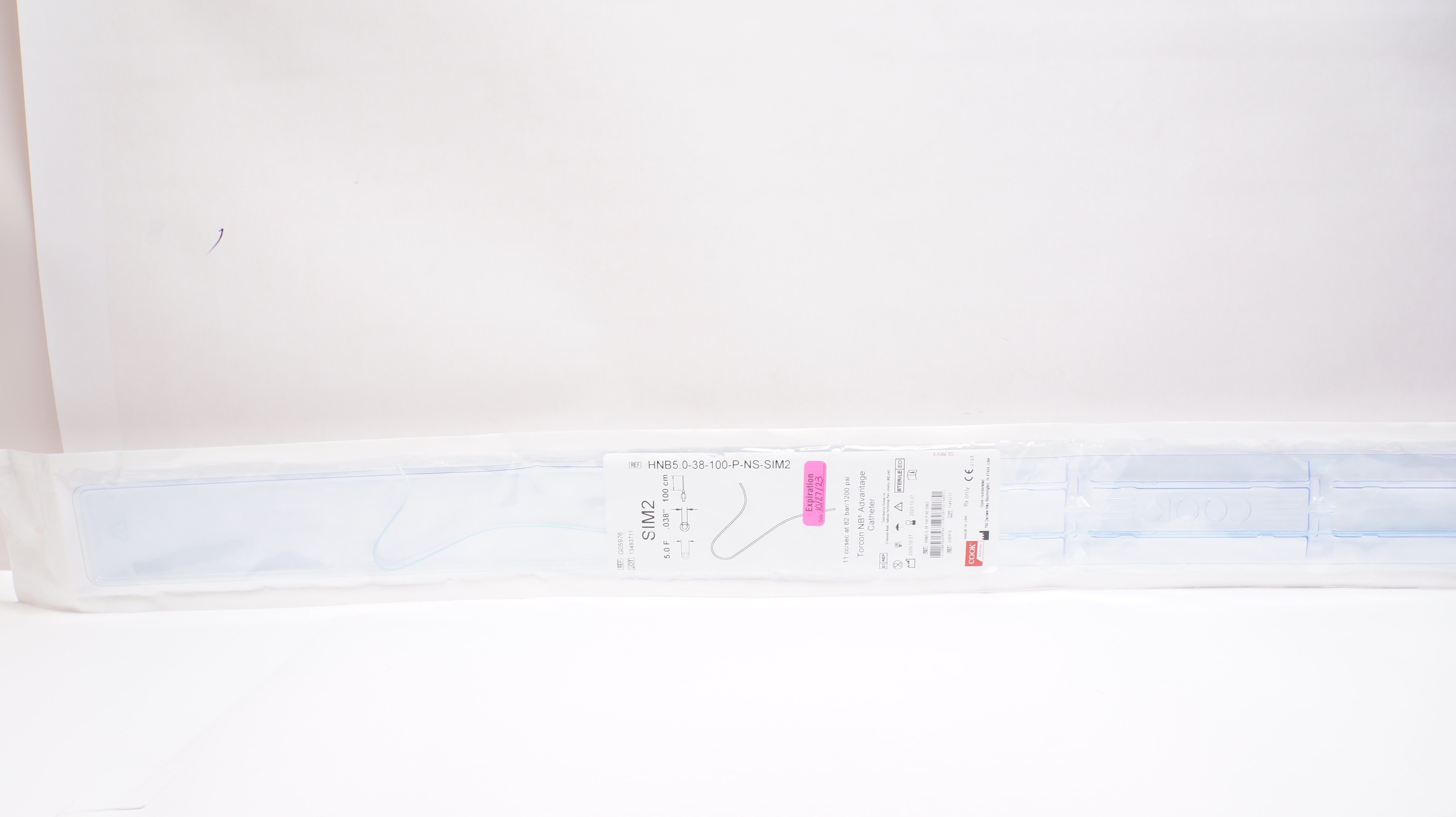 Cook Medical G05976 SIM2 Torcon NB Advantage Cath. 5F x .038inch x 100cm (x)