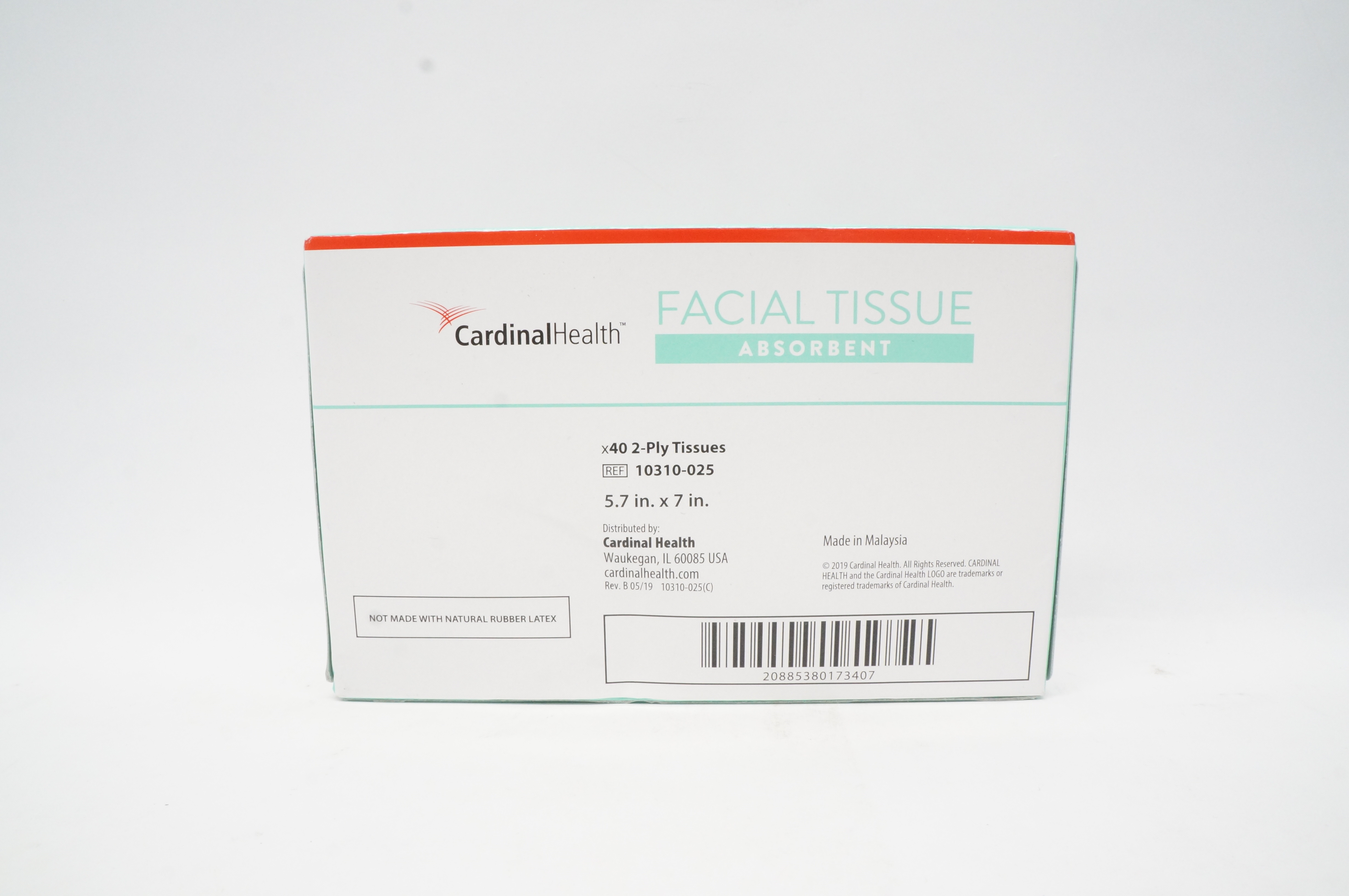 Cardinal Health 10310-025 Facial Tissue, Absorbent , 2-Ply, 5.7 x 7in -Box of 40