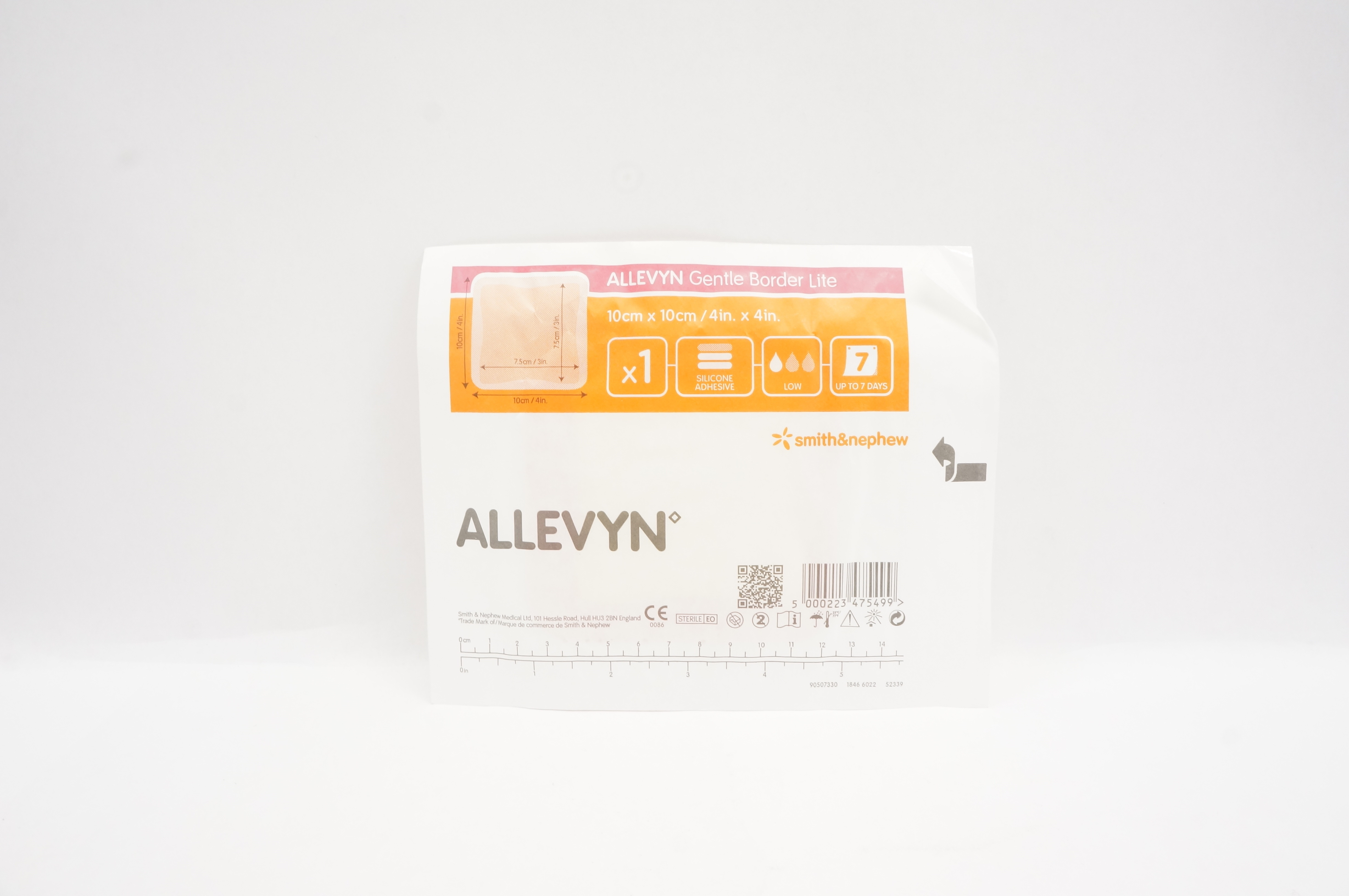 Smith&Nephew 66800835 Allevyn Gentle Border Lite 4inch x 4inch (x)