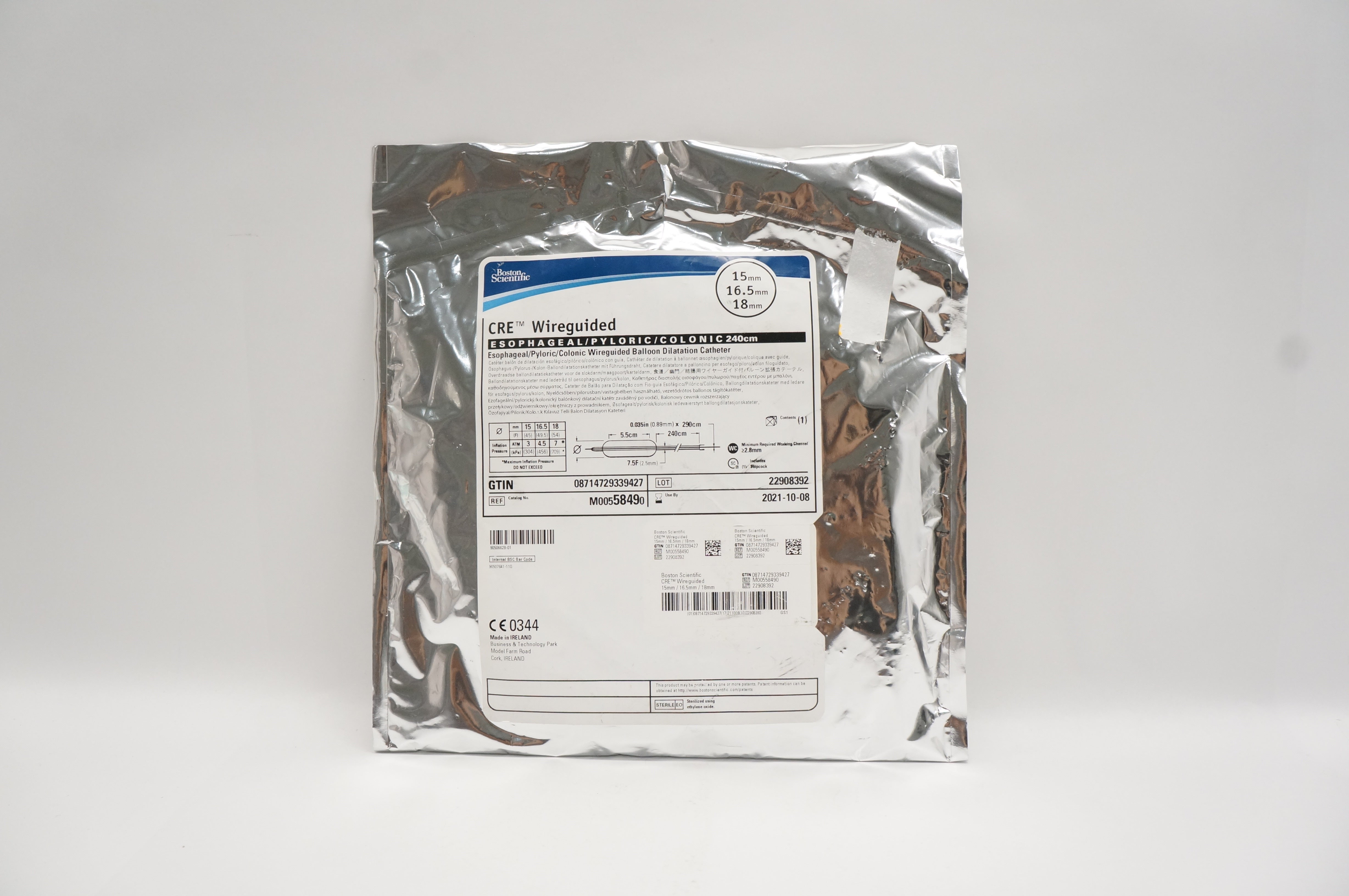 Boston Scientific 5849 CRE Wireguided Catheter 240 cm x 15mm x 16.5mm x 18mm (x)