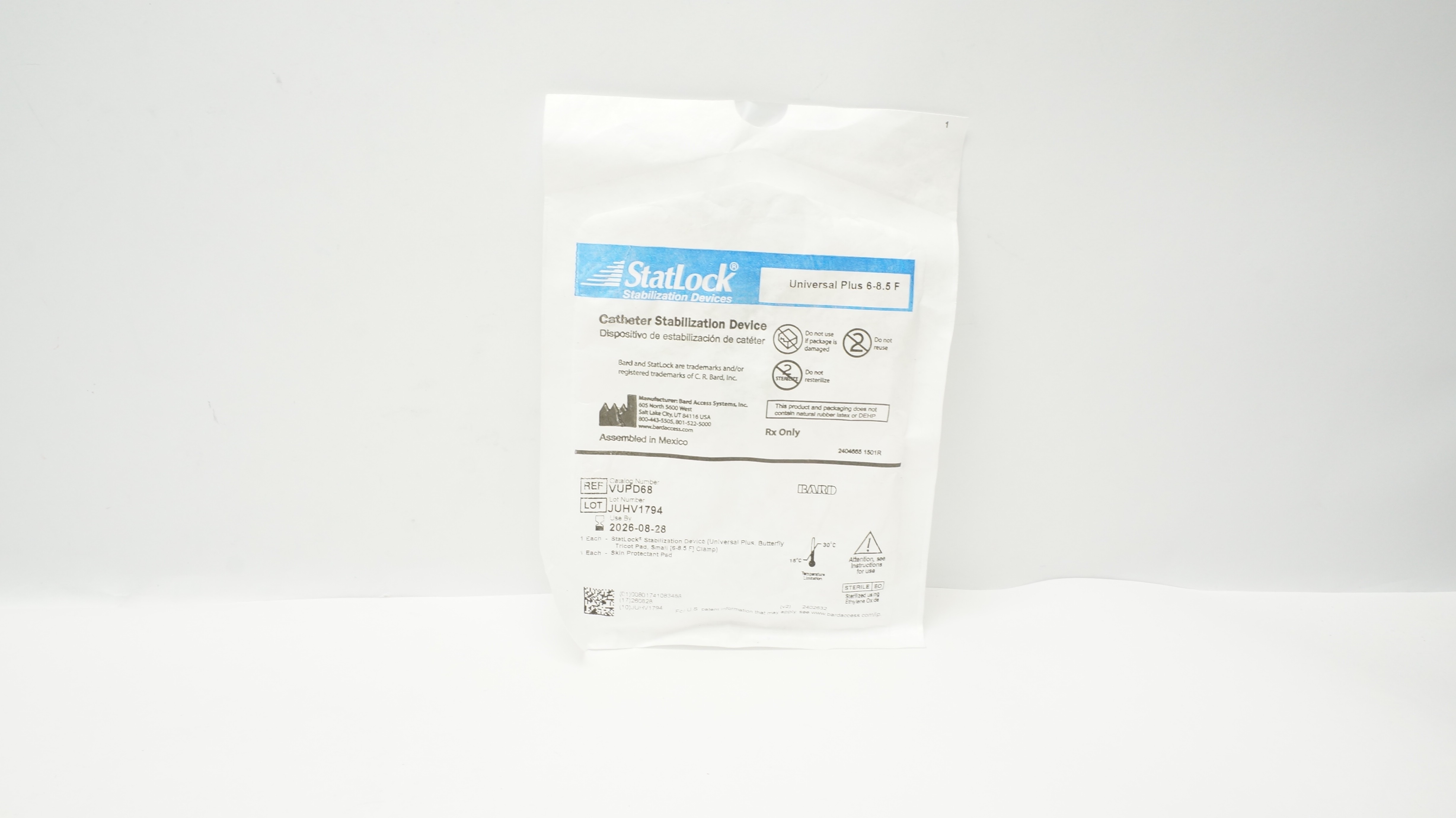 Bard VUPD68 StatLock Cath. Stabilization Device Universal Plus 6-8.5F