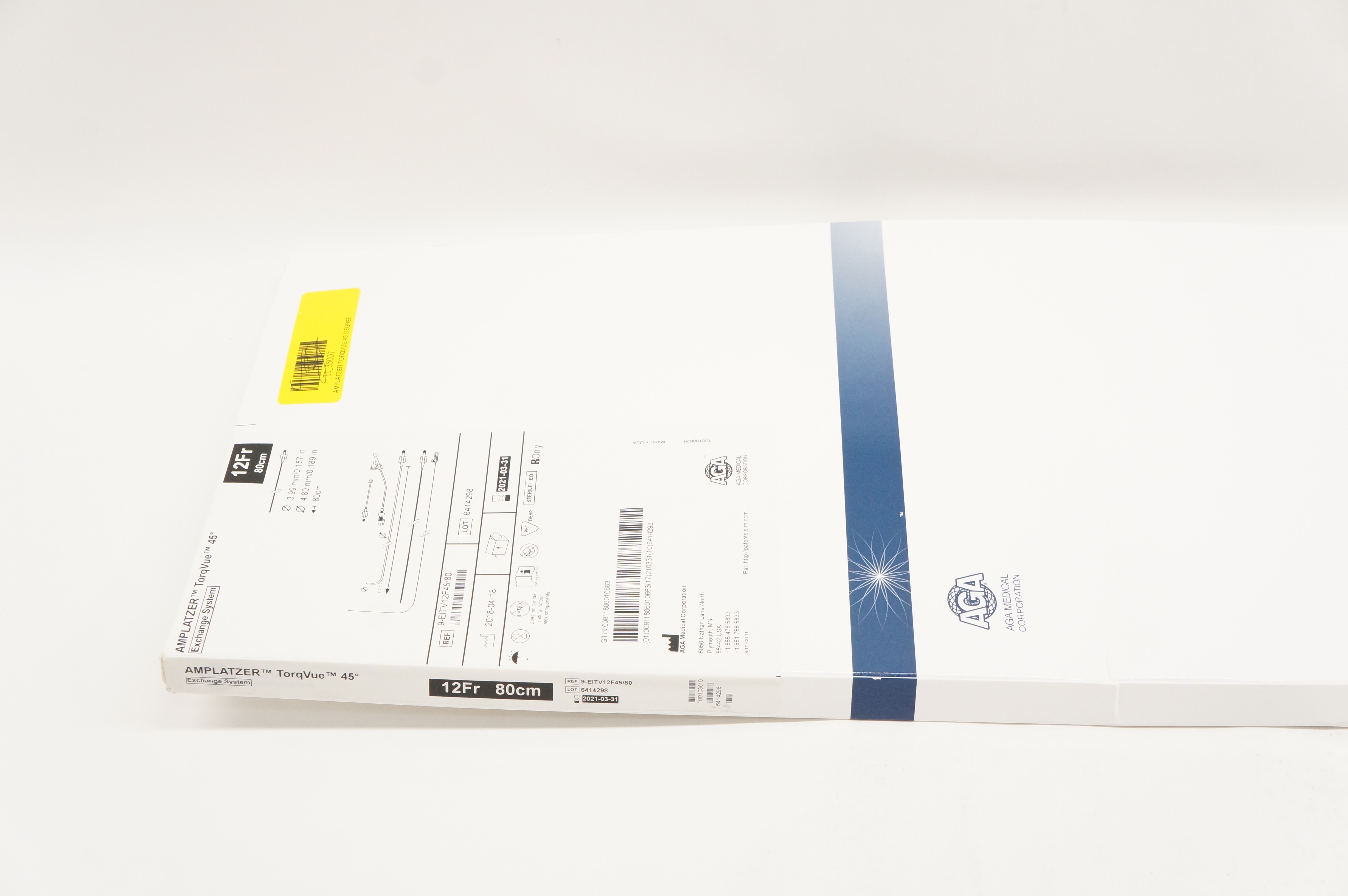 AGA Medical 9-EITV12F45/80 Amplatzer TorqVue 45Degree Exchange System 12Fr (x)