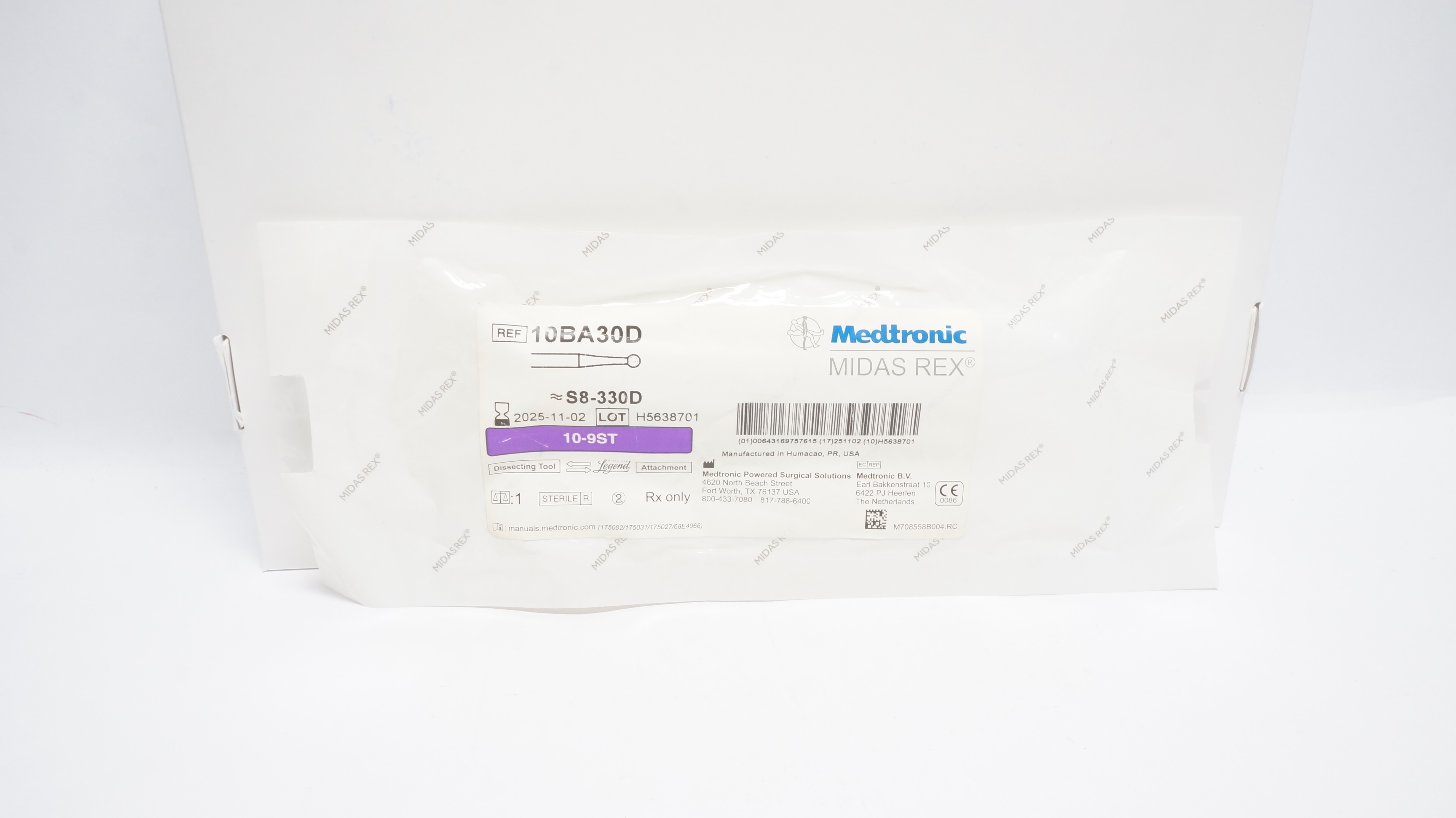 Medtronic 10BA30D Midas Rex Dissecting Tool 10-9ST S8-330D