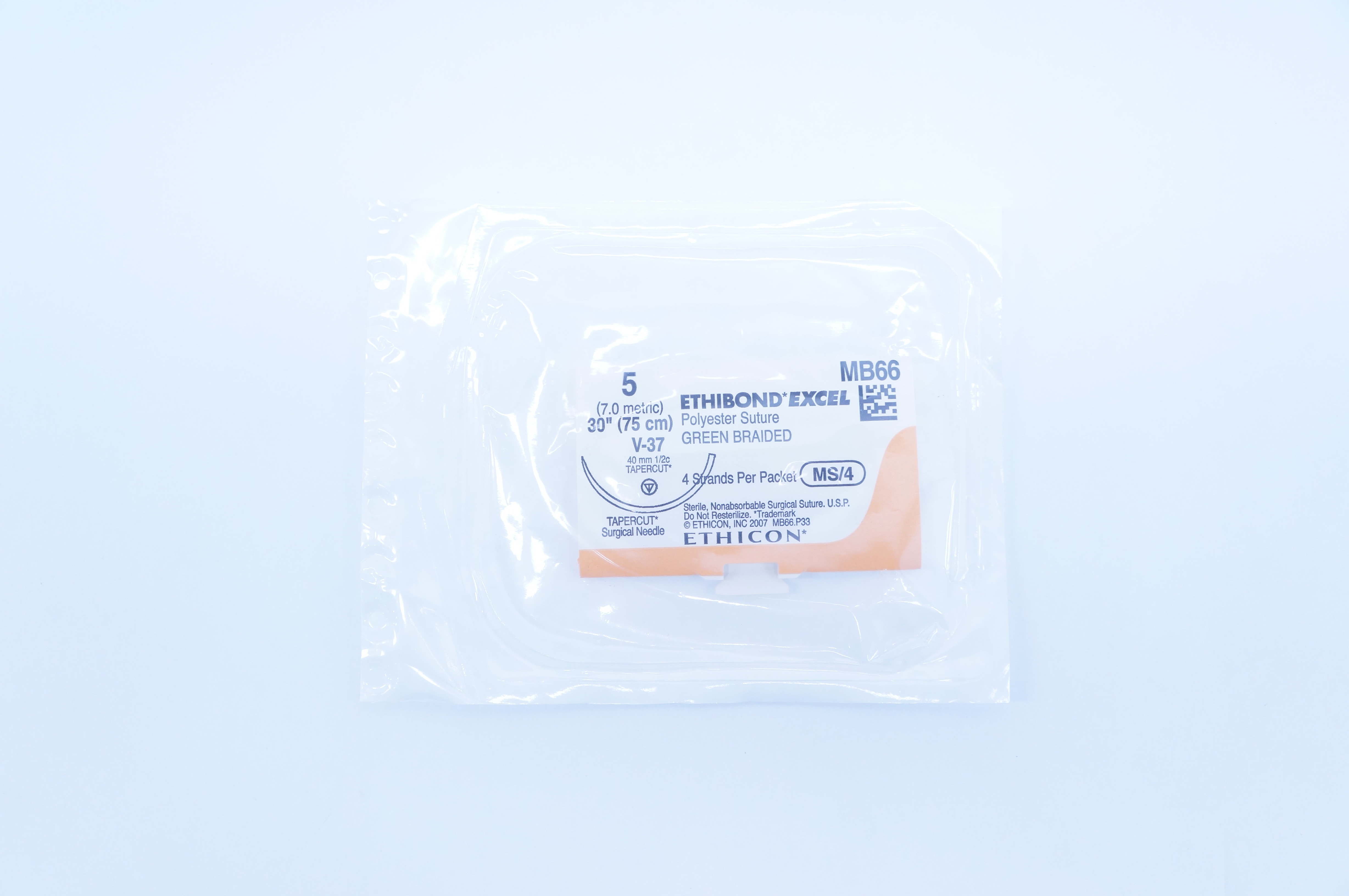 Ethicon MB66 5 ETHIBOND EXCEL, V-37, 40mm 1/2c TAPERCUT, 30inch