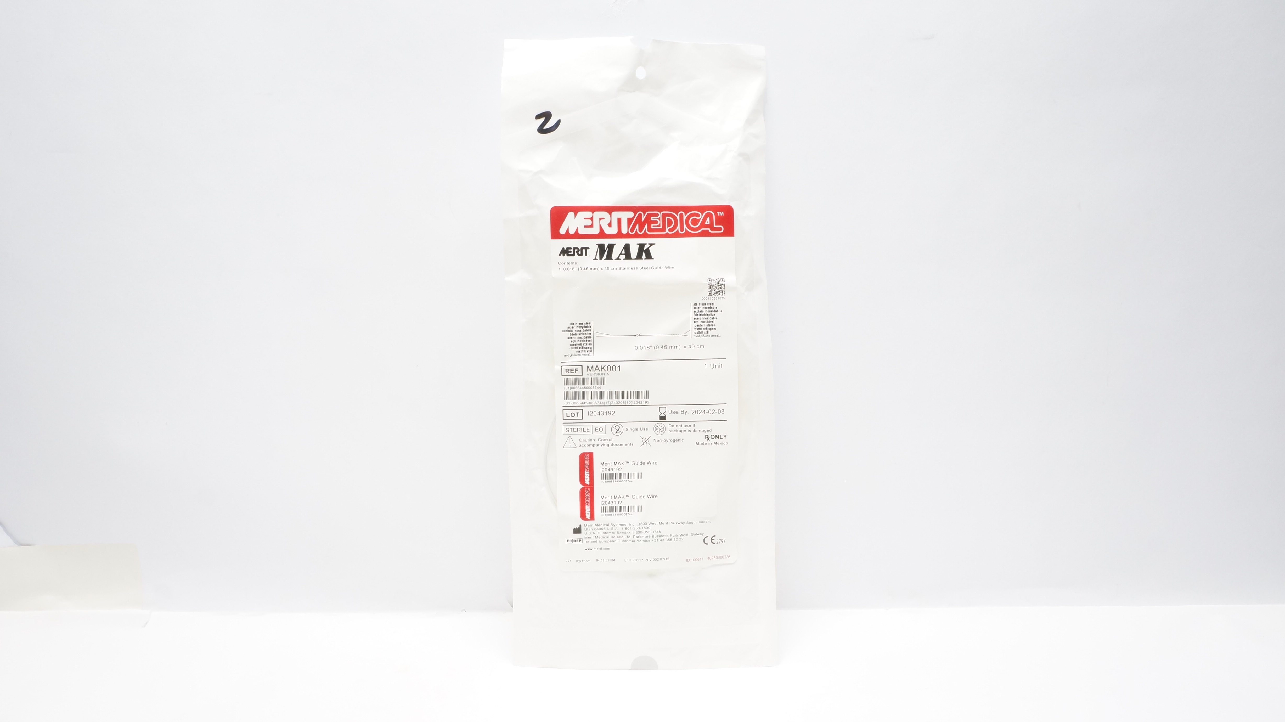 Merit Medical MAK001 Merit MAK 0.018inch x 40cm Stainless Steel Guide Wire (x)