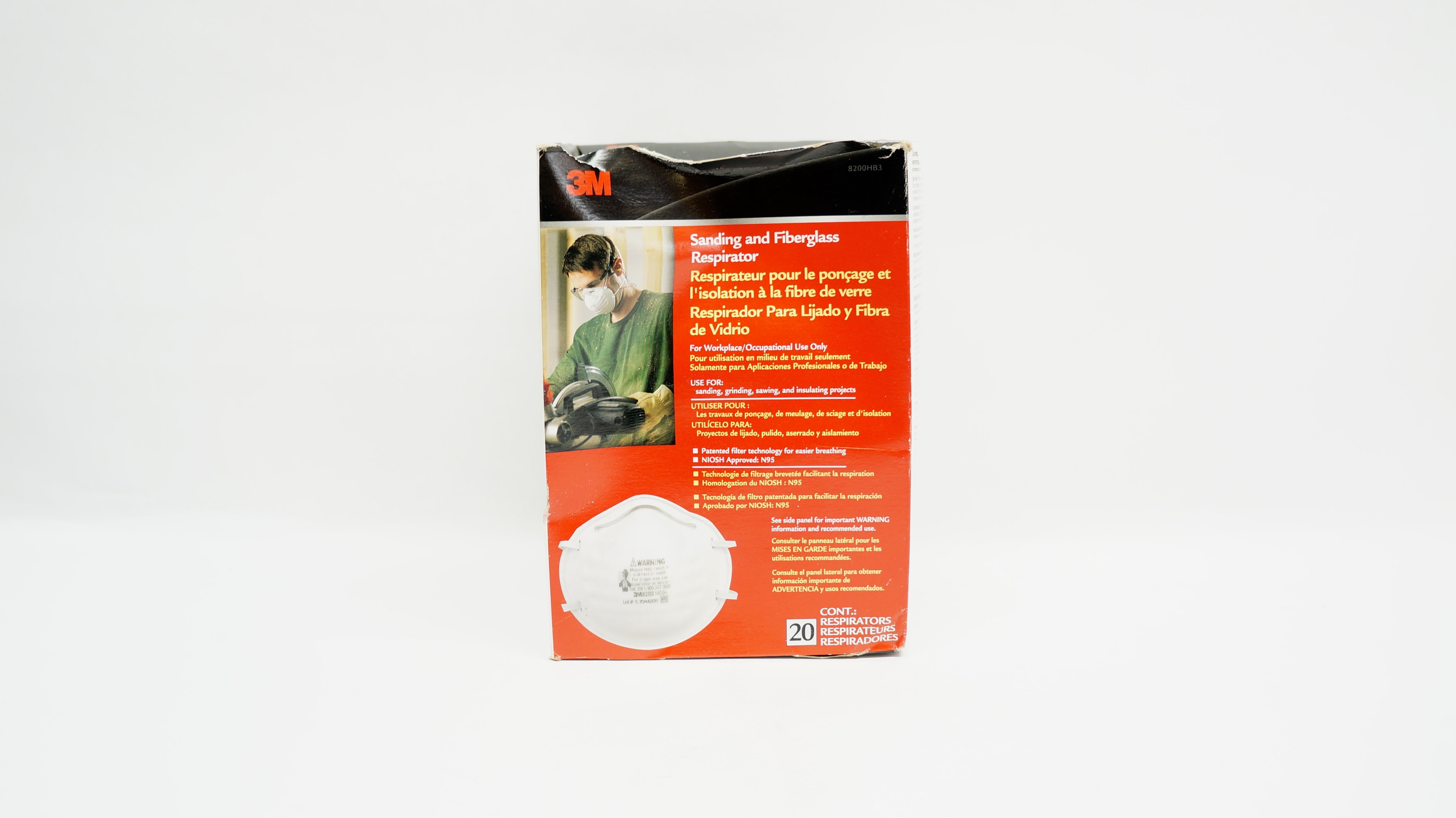 3M  8200 Sanding and Fiberglass Respirator (x) - Box of 20
