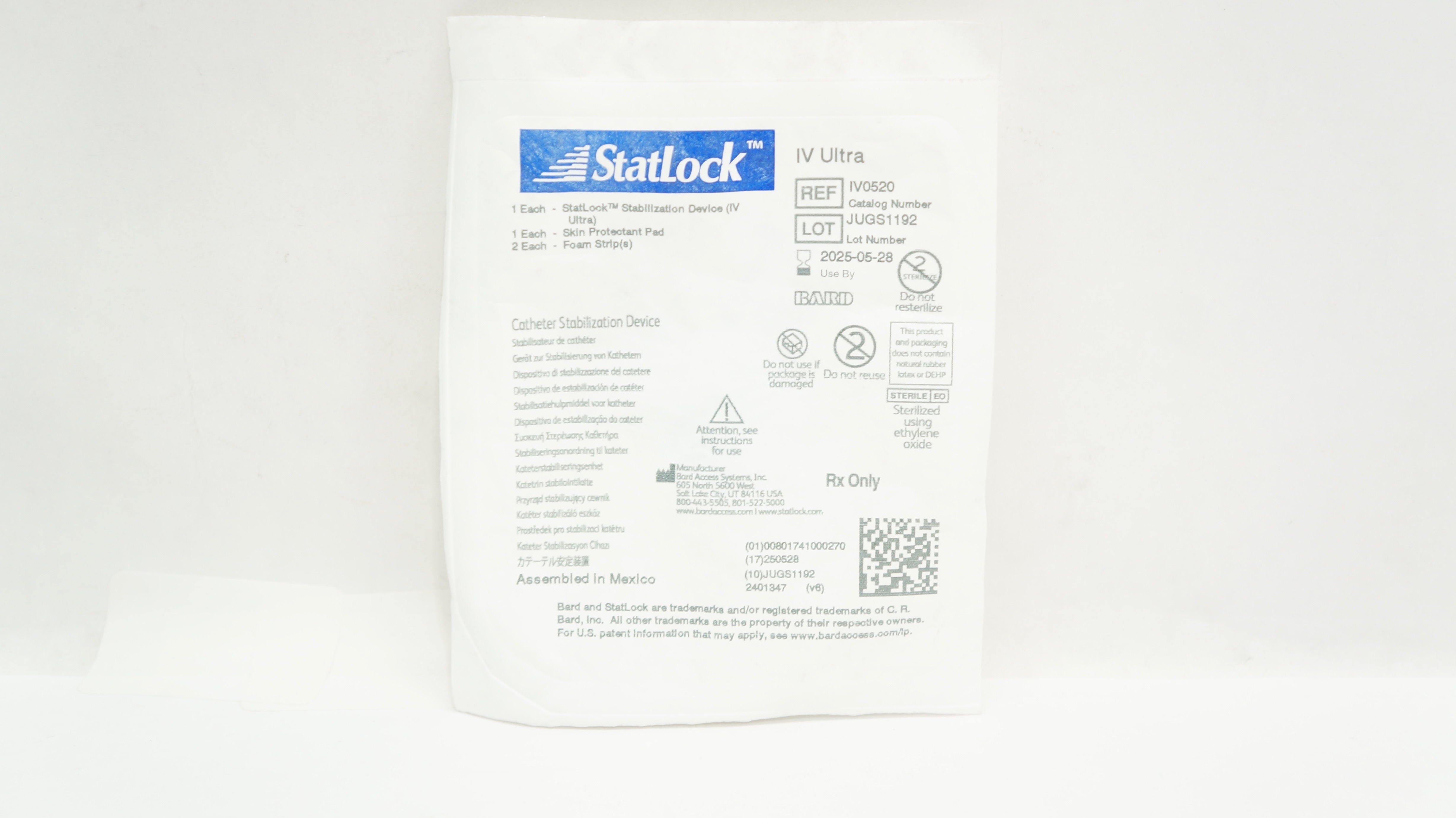 Bard IV0520 StatLock Cath. Stabilization Device IV Ultra