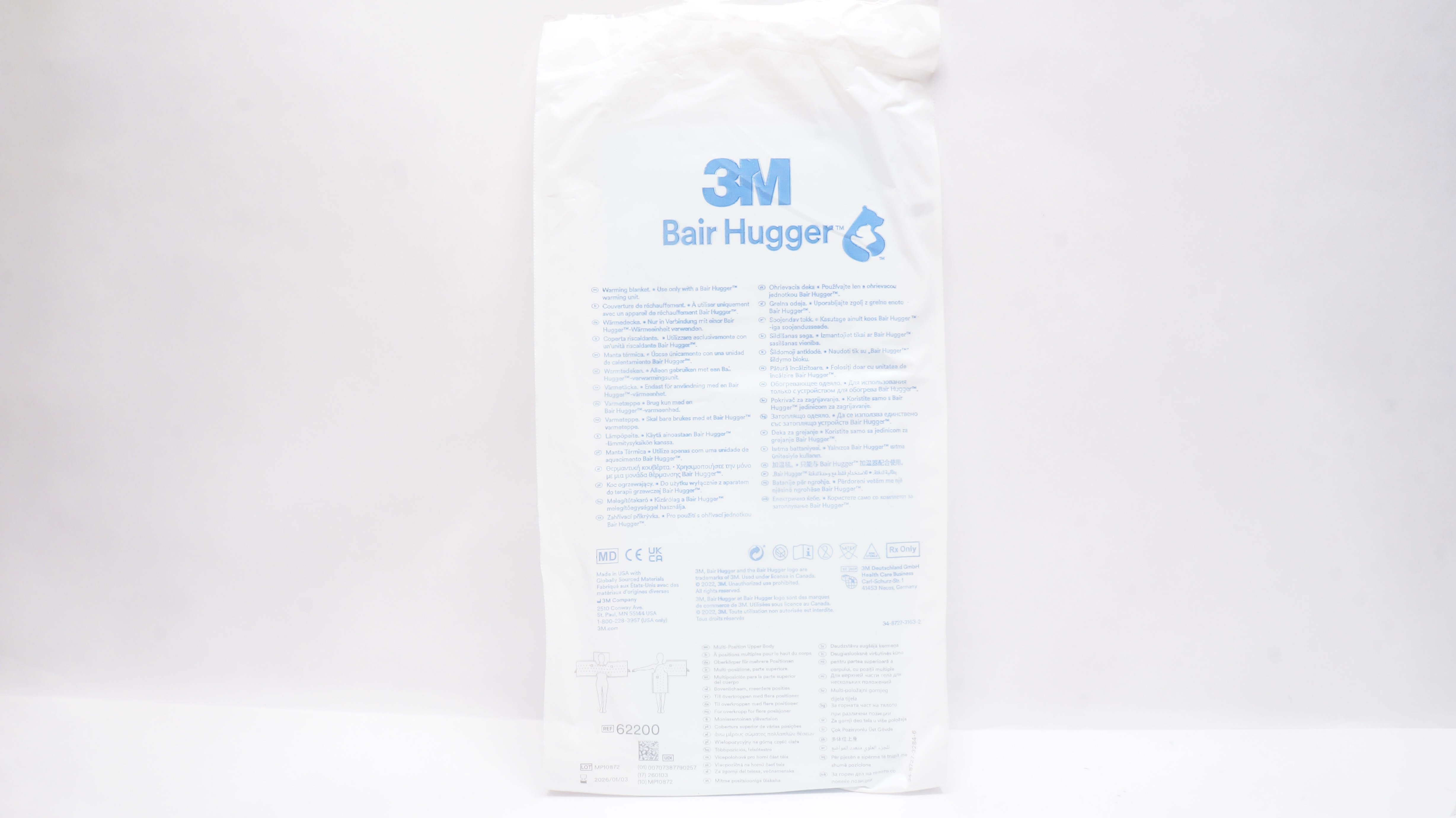 3M 62200 Bair Hugger Multi-Position Upper Body Warming Blanket