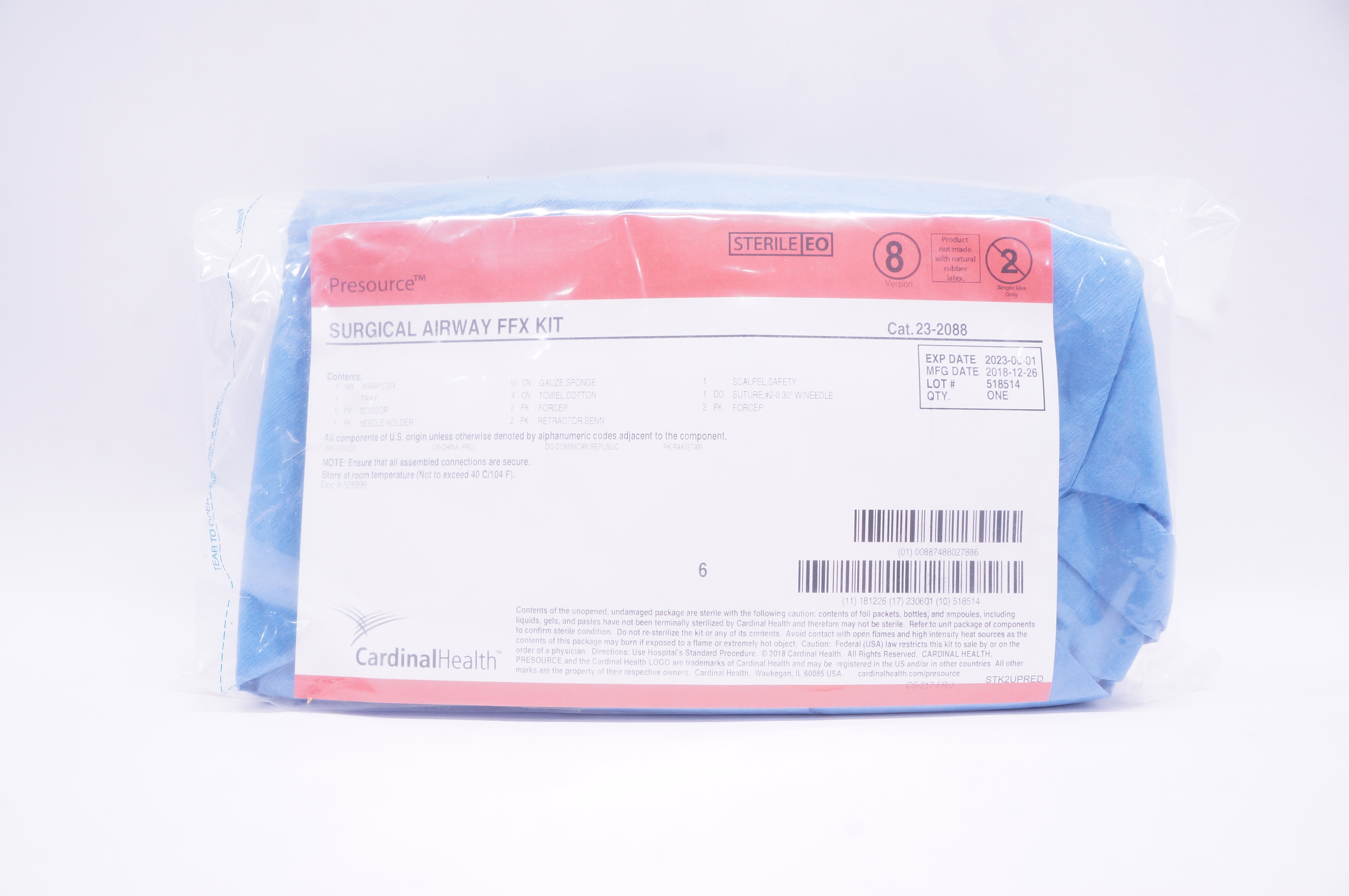 Cardinal Health 23-2088 Surgical Airway FFX Kit