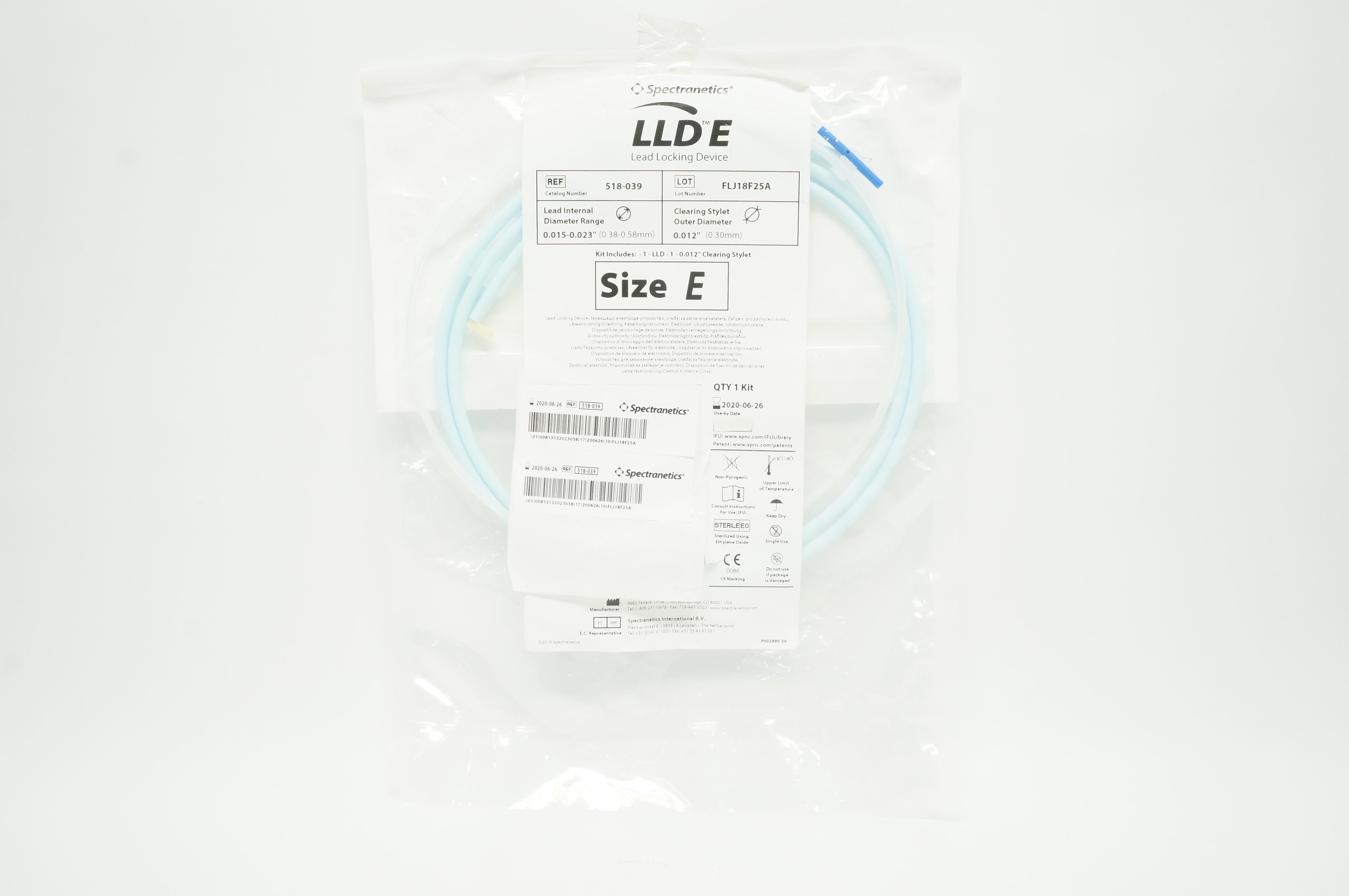 Spectranetics 518-039 Lead Locking Device, Size E, 0.015-0.023in x 0.012in (x)