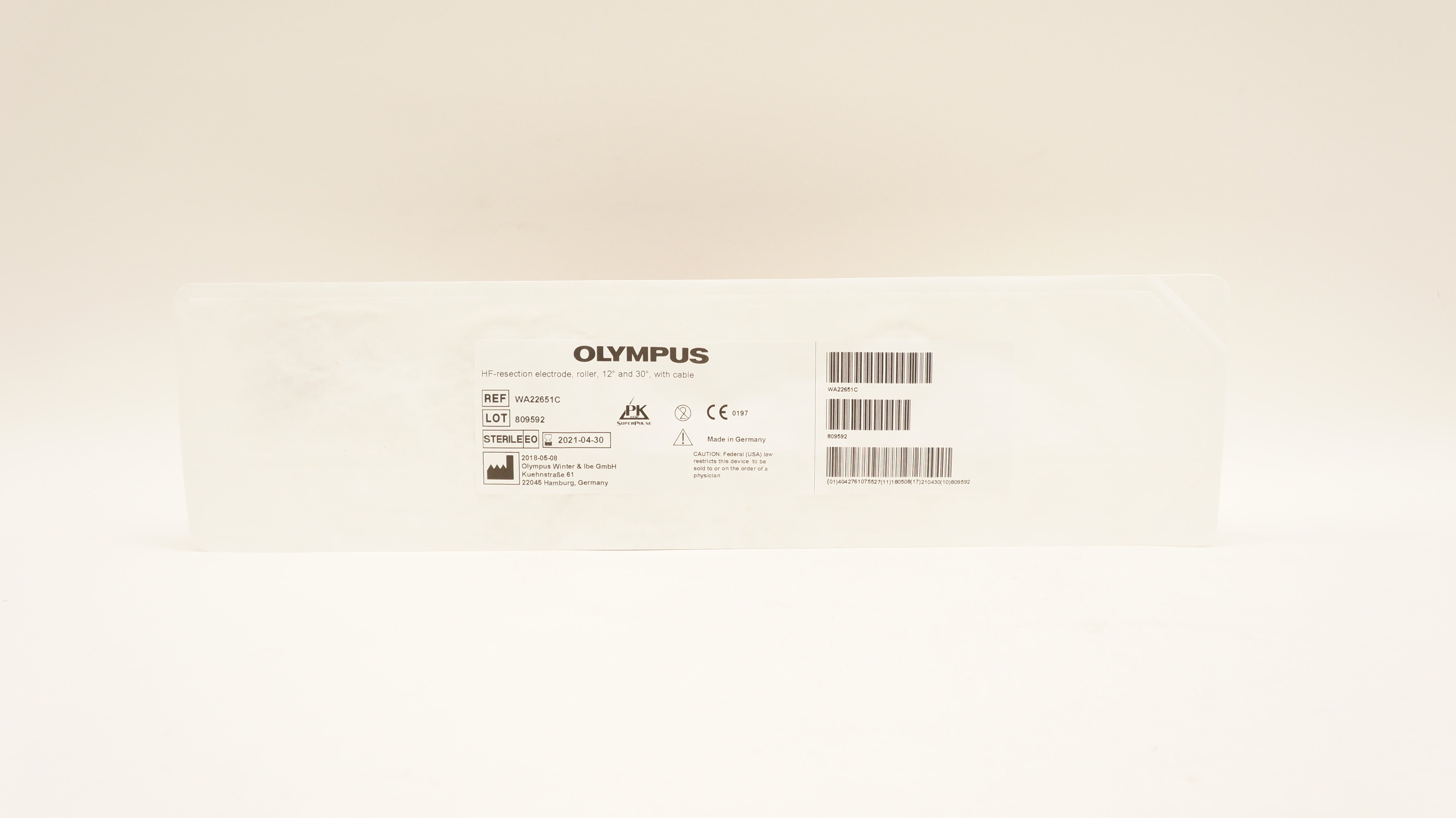 Olympus WA22651C HF-Resection Electrode Roller 12deg and 30 deg  (x)