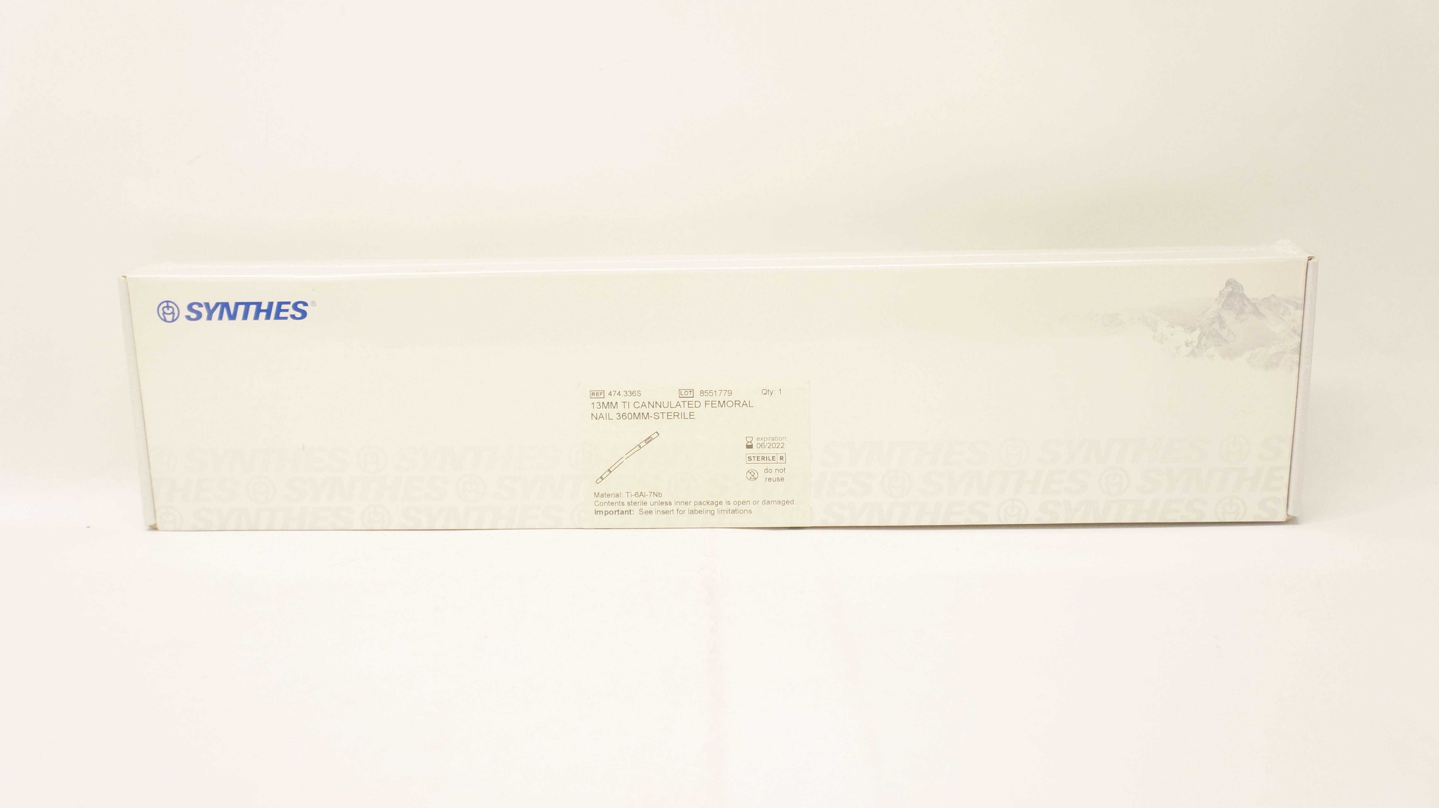 Synthes 474.336S 13mm Ti Cannulated Femoral Nail 360mm