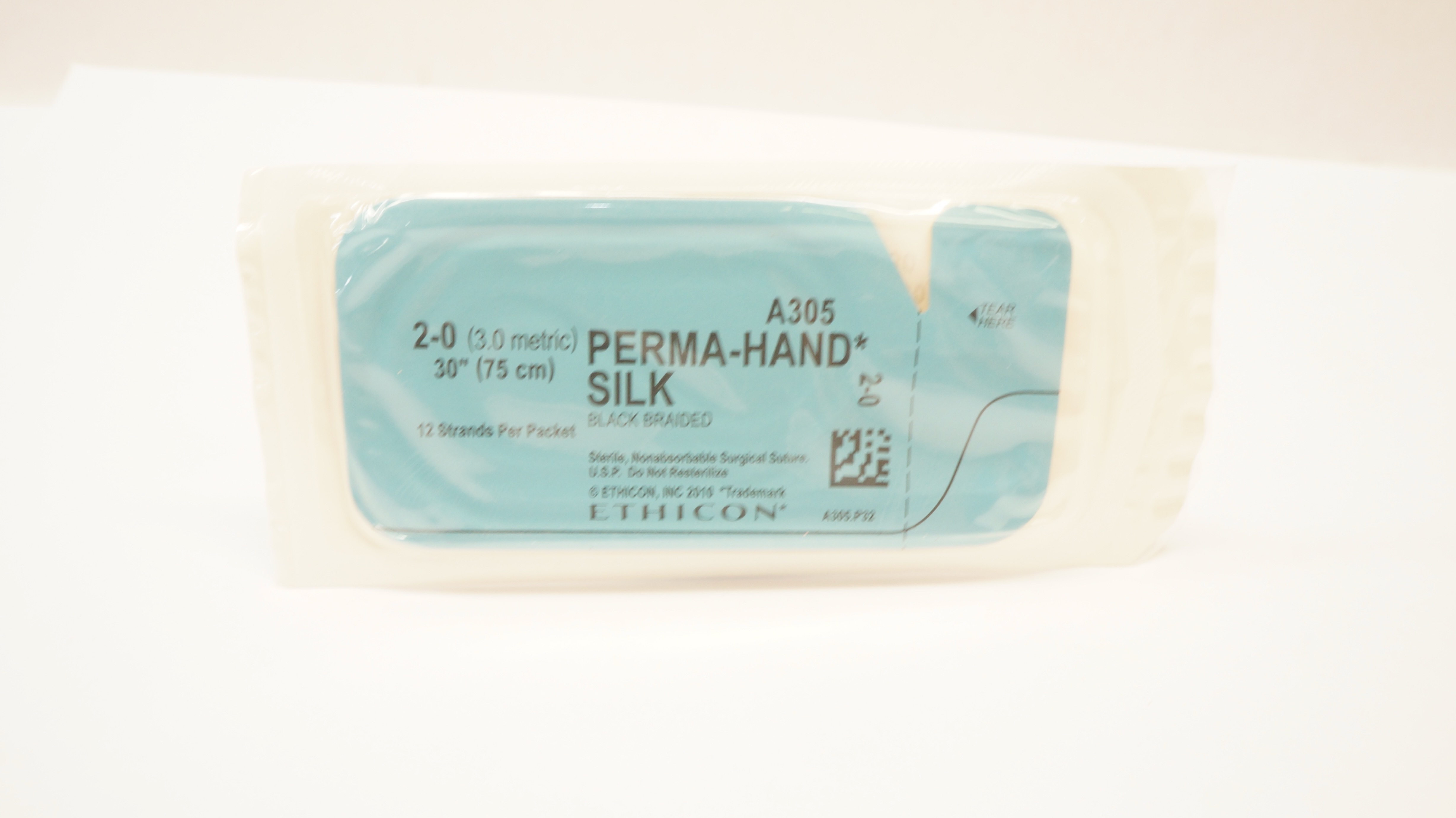 Ethicon A305 2-0 Perma-Hand Silk Black Braided Stre 30inch (x)