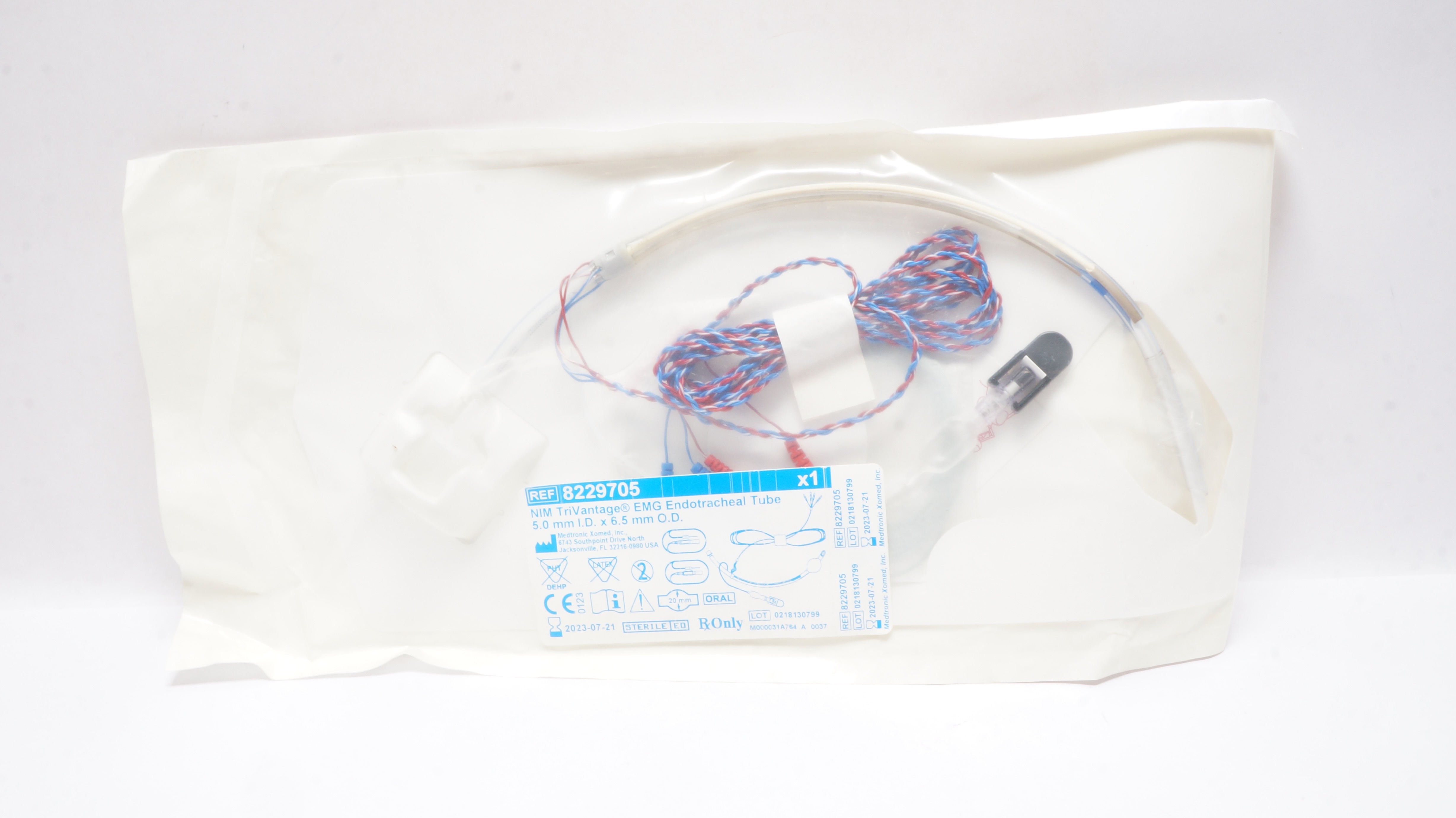Medtronic 8229705 NIM TriVantage EMG Endotracheal Tube 5mm ID x 6.5mm OD