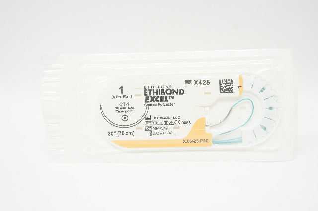 Ethicon X425 ETHIBOND EXCEL CT-1 36mm 1/2c 30inch