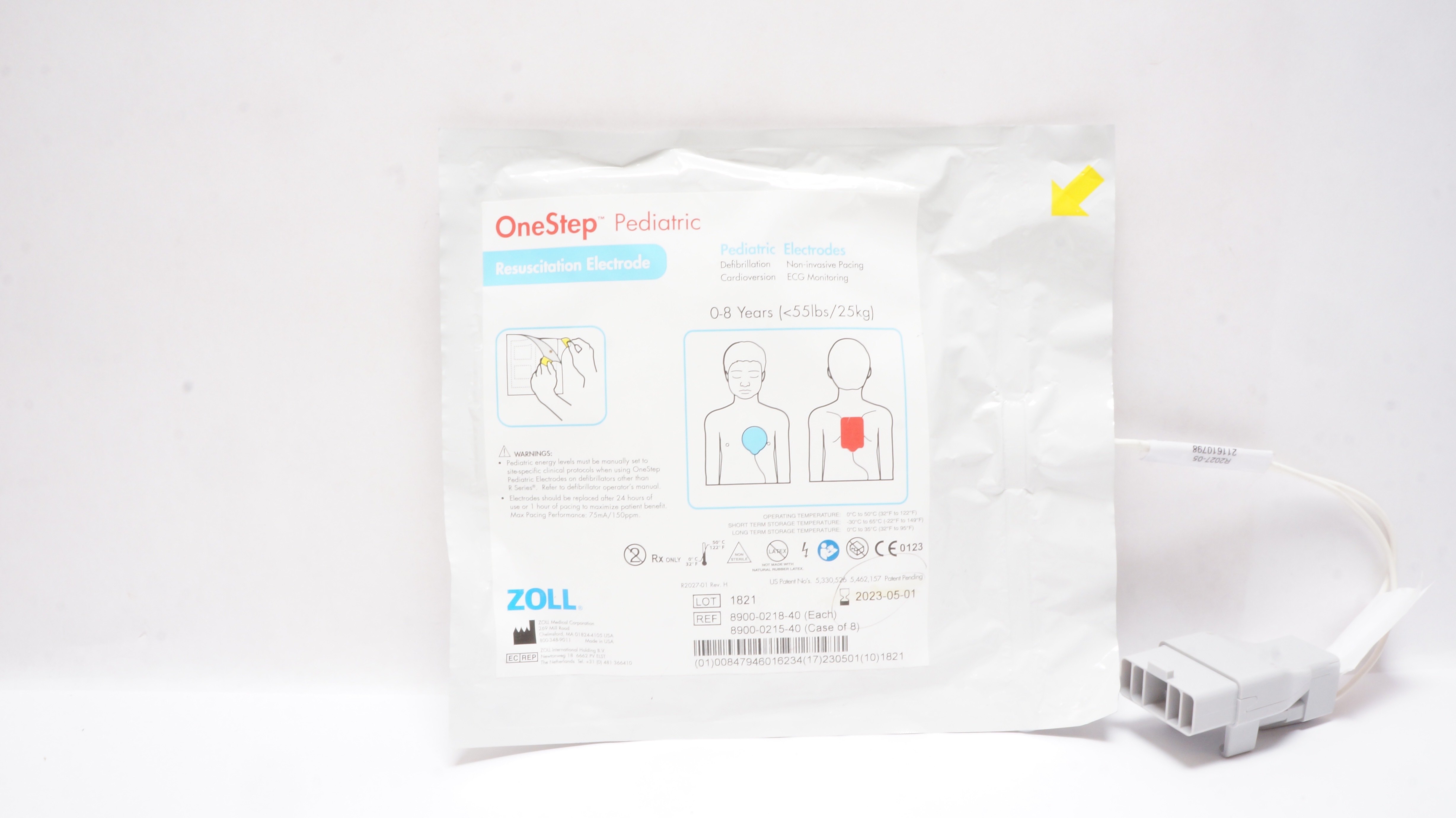 Zoll 8900-0218-40 OneStep Pediatric Resuscitation Electrode 0-8 Years <55lbs (x)
