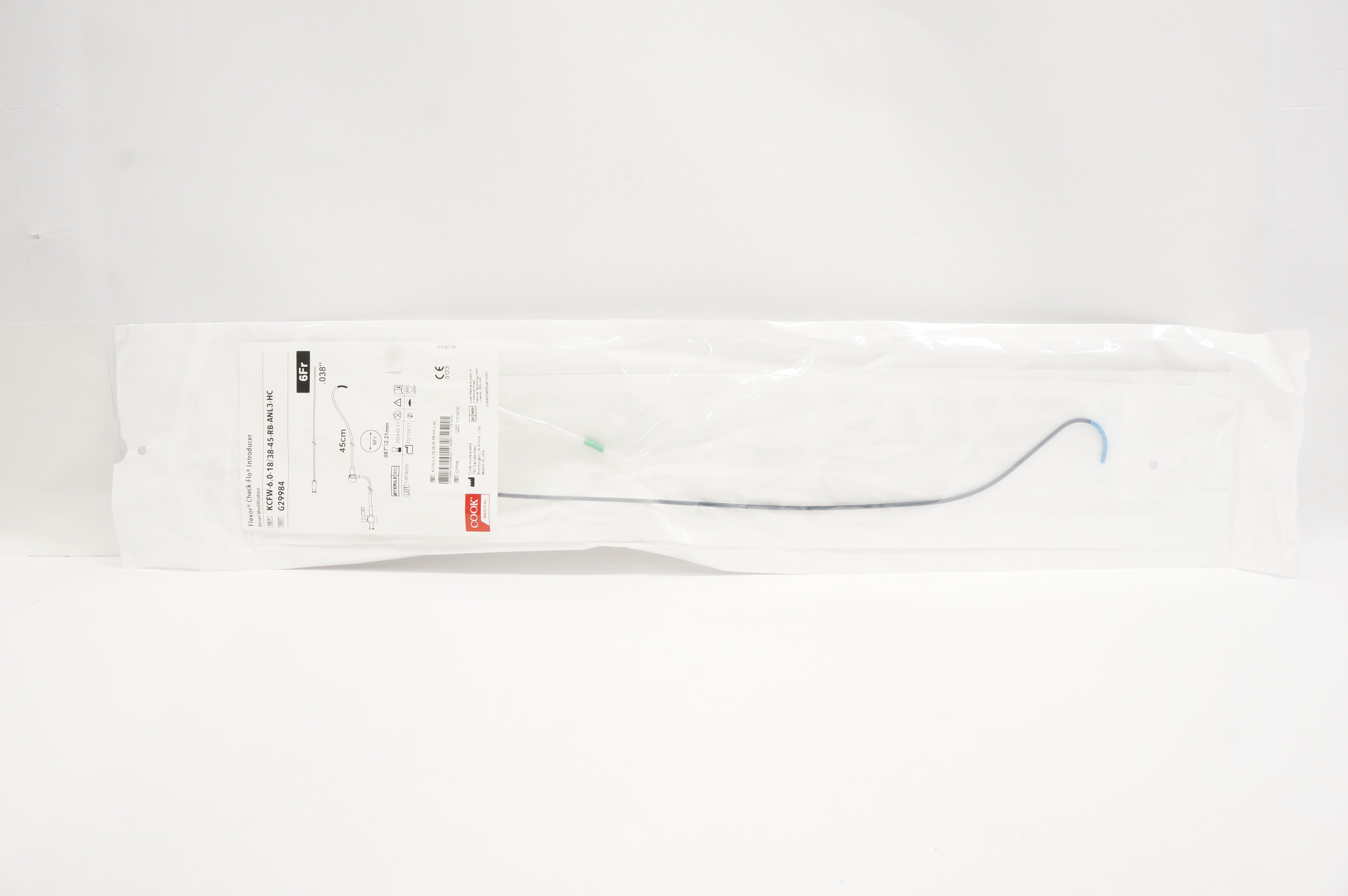 Cook Medical G29984 Flexor Check Flo Introducer 6Fr x 45cm x .018 x .038inch