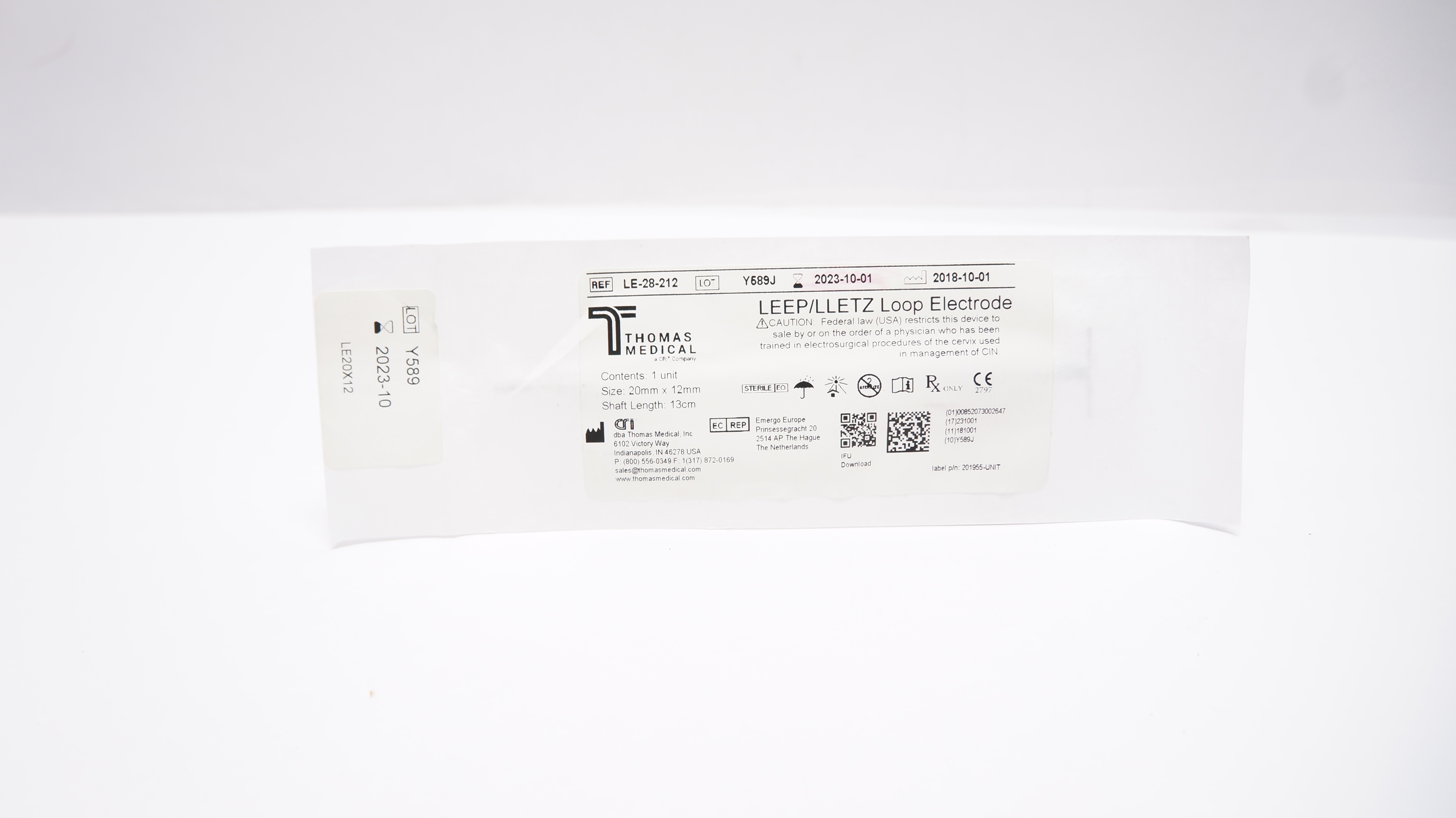 Thomas Medical LE-28-212 Disposable Loop Electrode 20mm x 12mm (x)