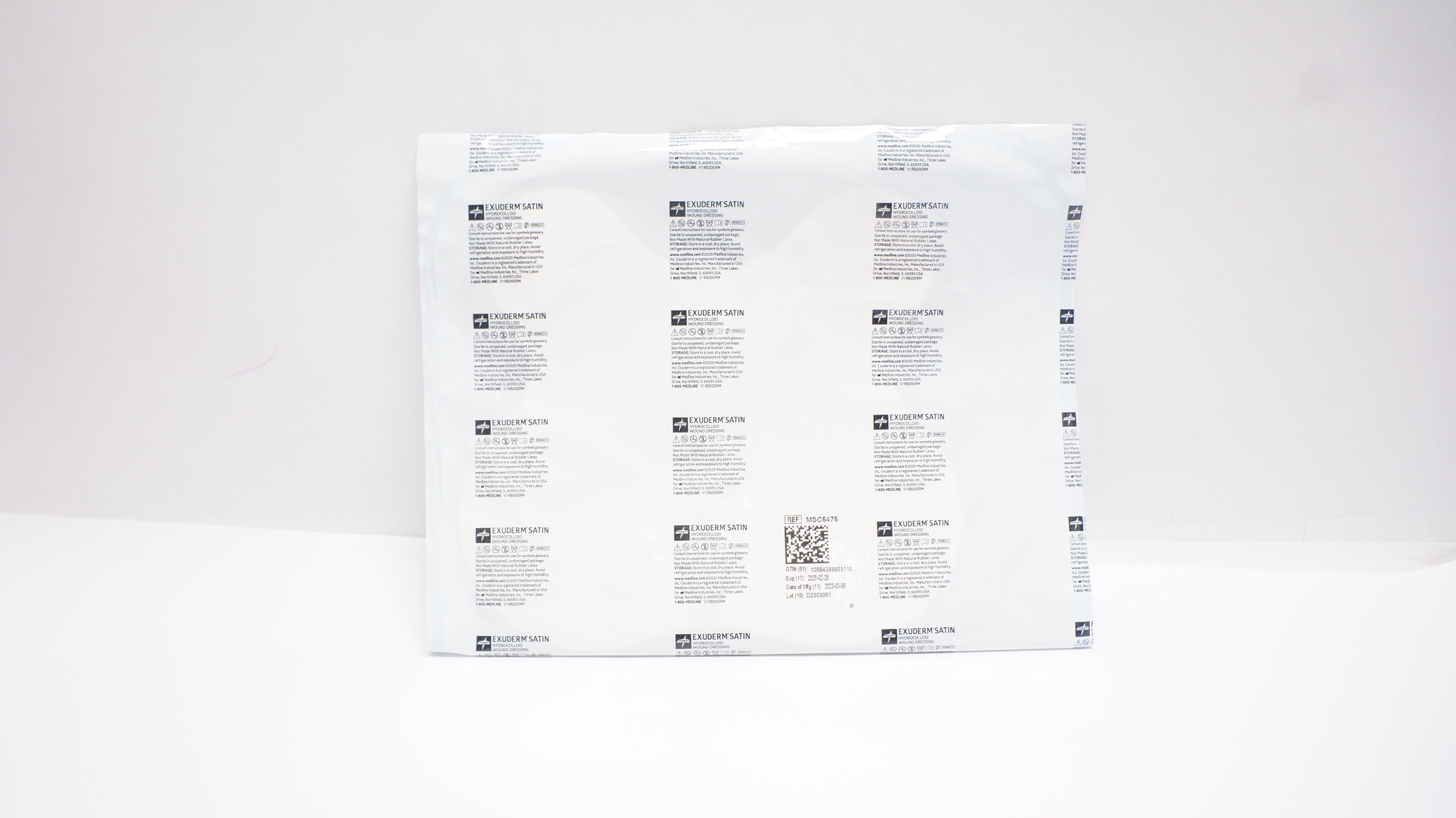 Medline MSC5475 Exuderm Satin Hydrocolloid Wound Dressing 6 x 6.5inch