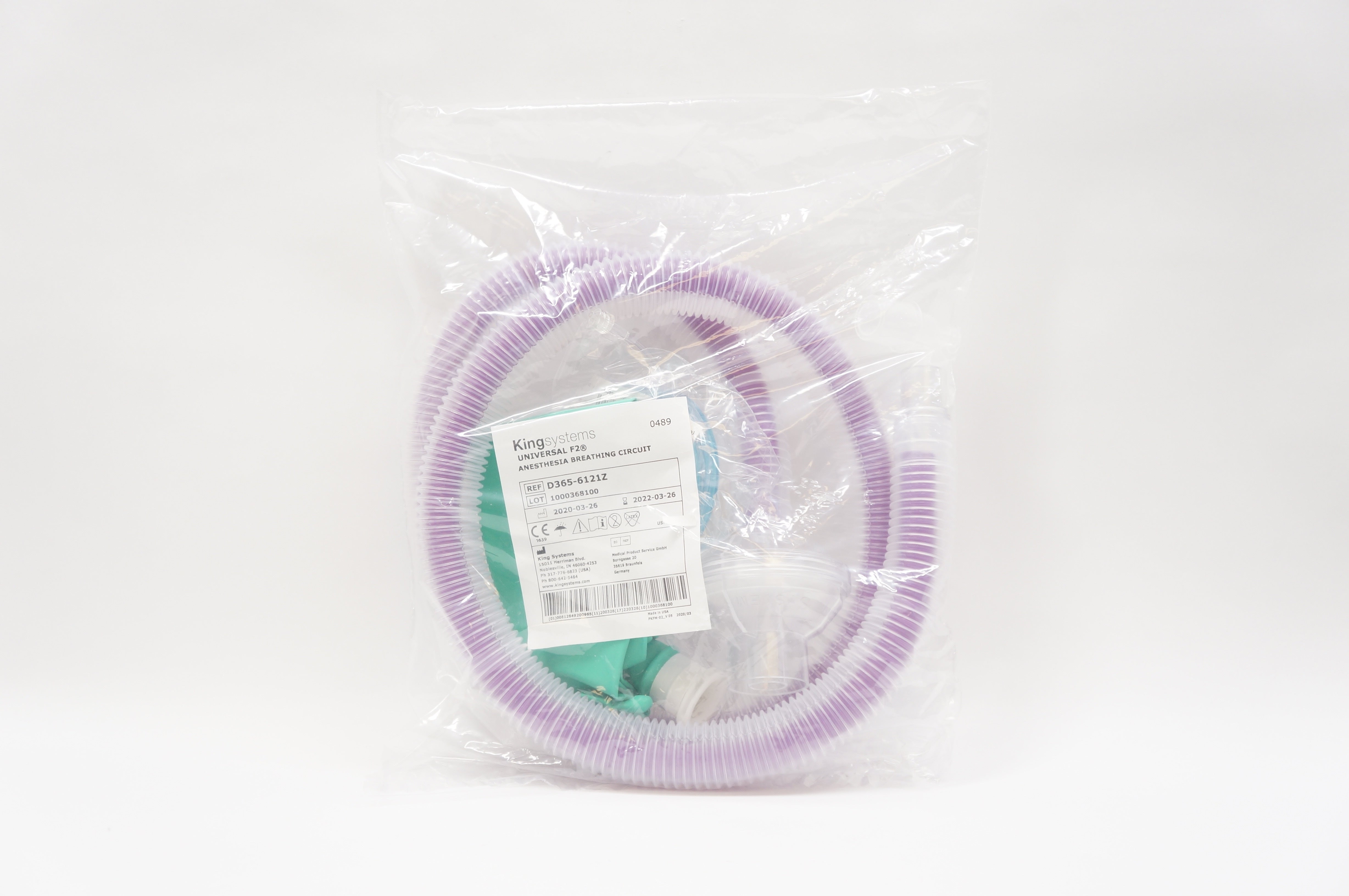 King Systems D365-6121Z Universal F2 Anesthesia Breathing Circuit