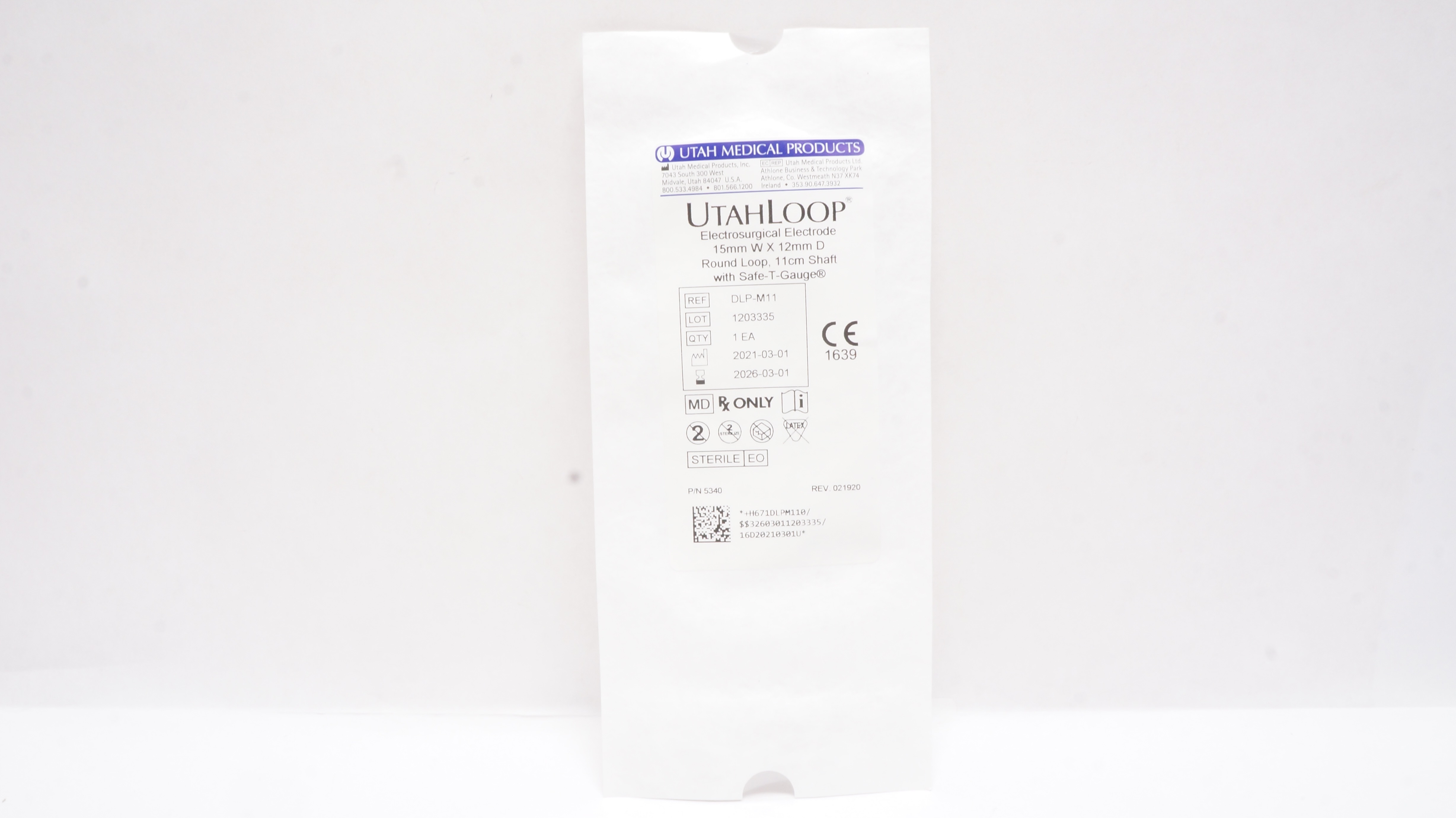Utah Medical DLP-M11 Electrosurgical Electrode 15 x 12mm Round Loop