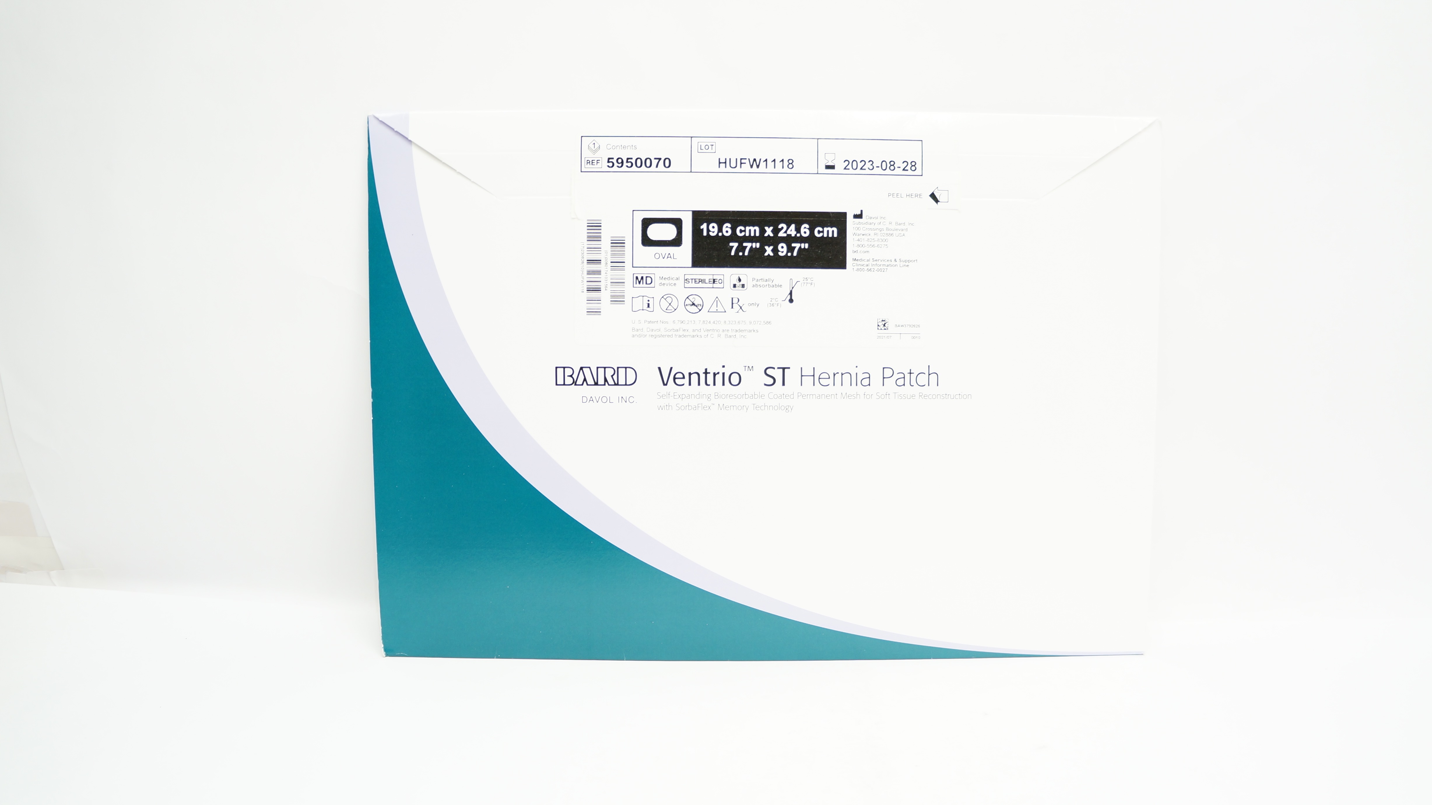 Bard 5950070 Davol Ventrio ST Hernia Patch 7.7inch x 9.7inch (x)