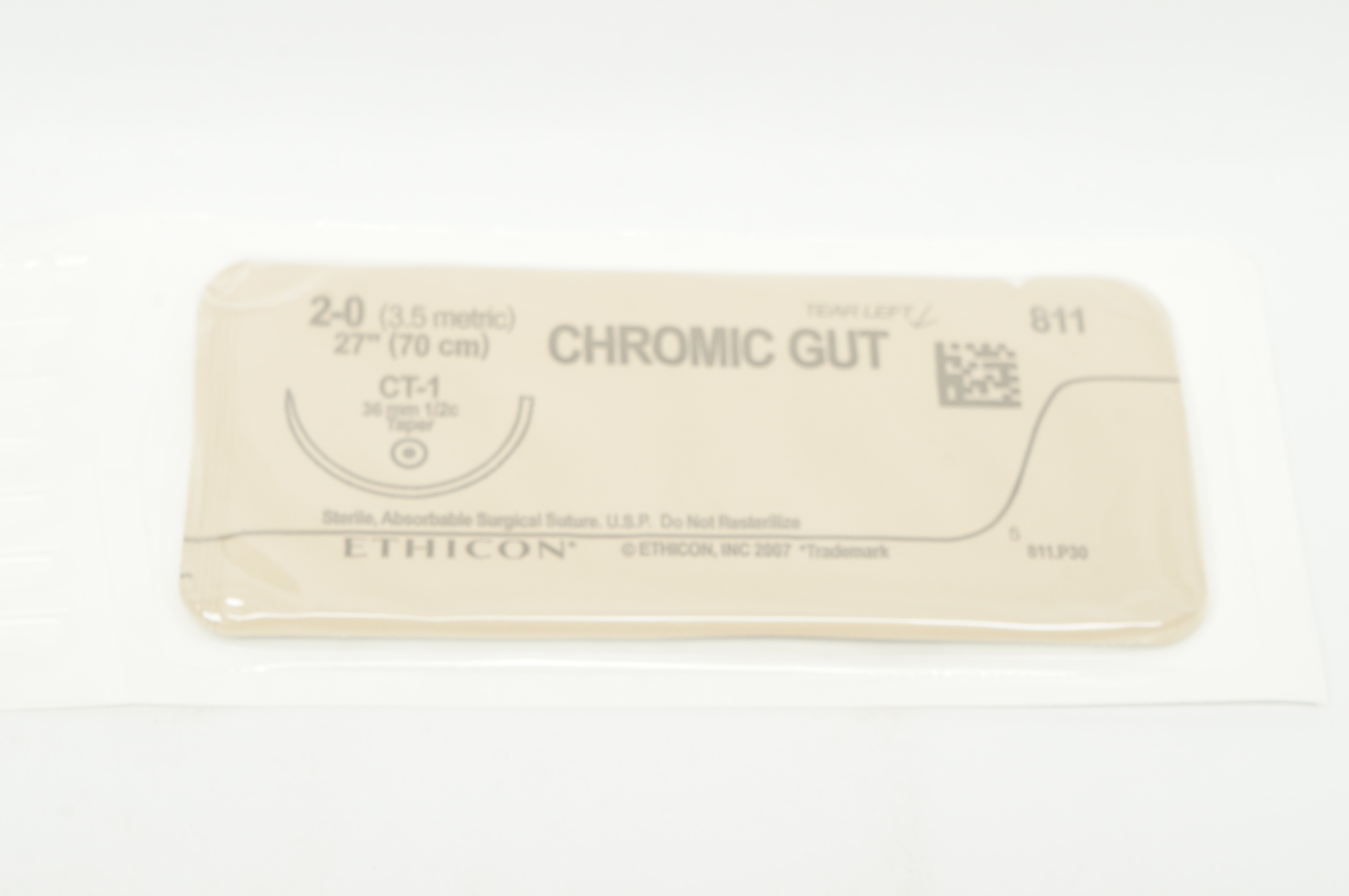 Ethicon 811 2-0 CHROMIC GUT CT-1 36mm 1/2c Taper 27inch (x)