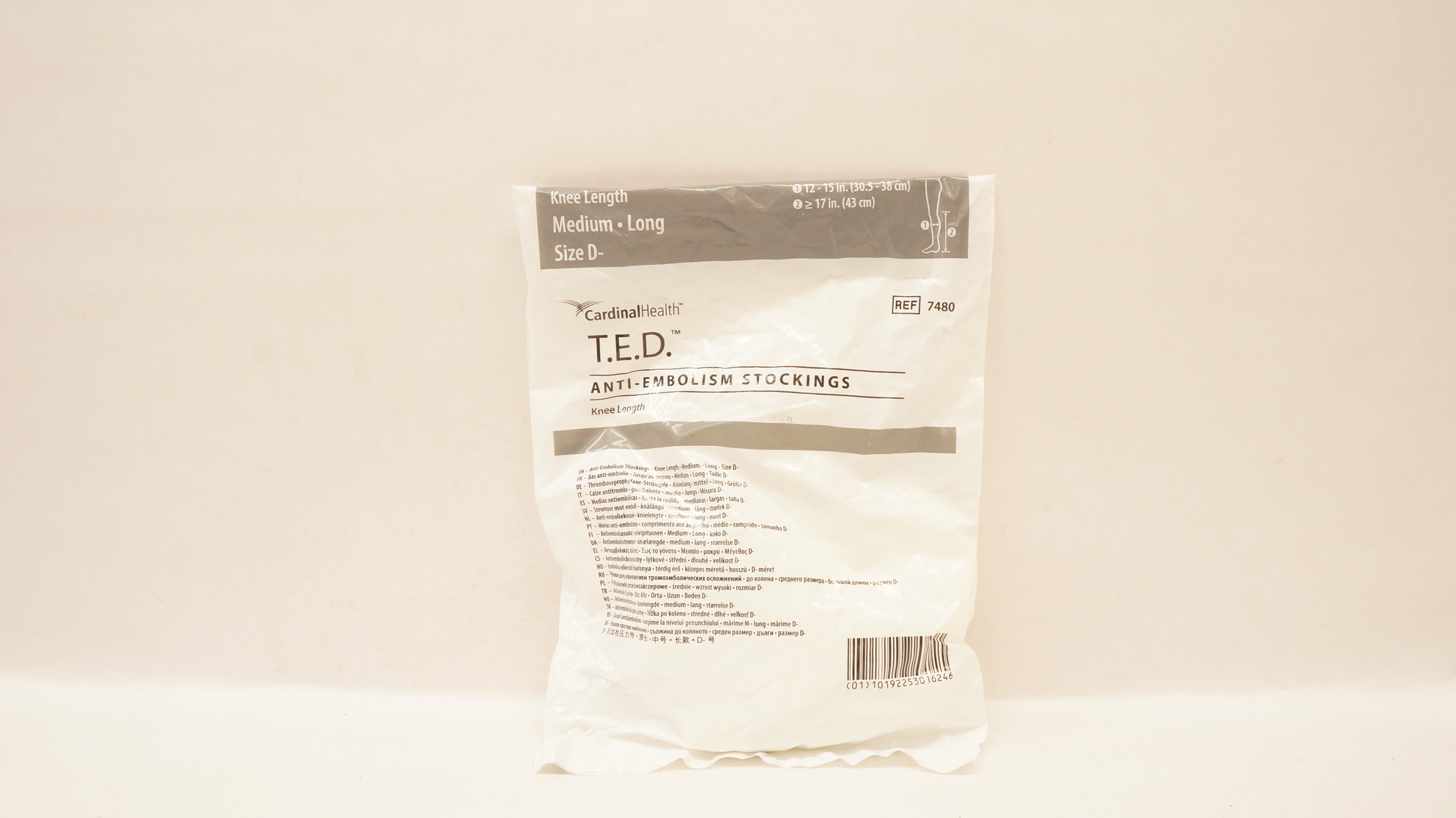 Covidien 7480 T.E.D. Anti-Embolism Stockings Knee Length Medium Long Size D