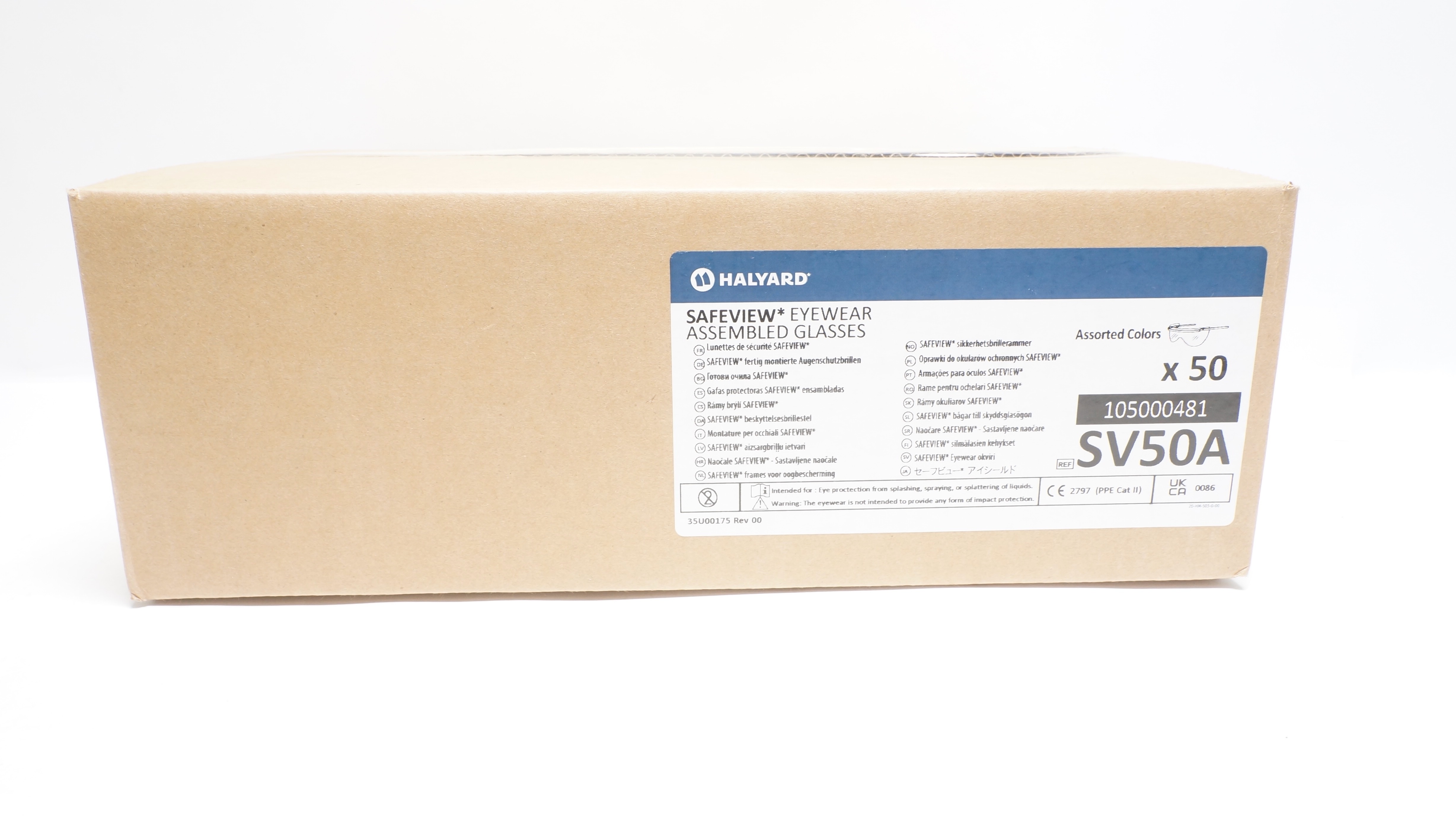 Halyard SV50A Safeview Eyewear Assembled Glasses - Box of 50