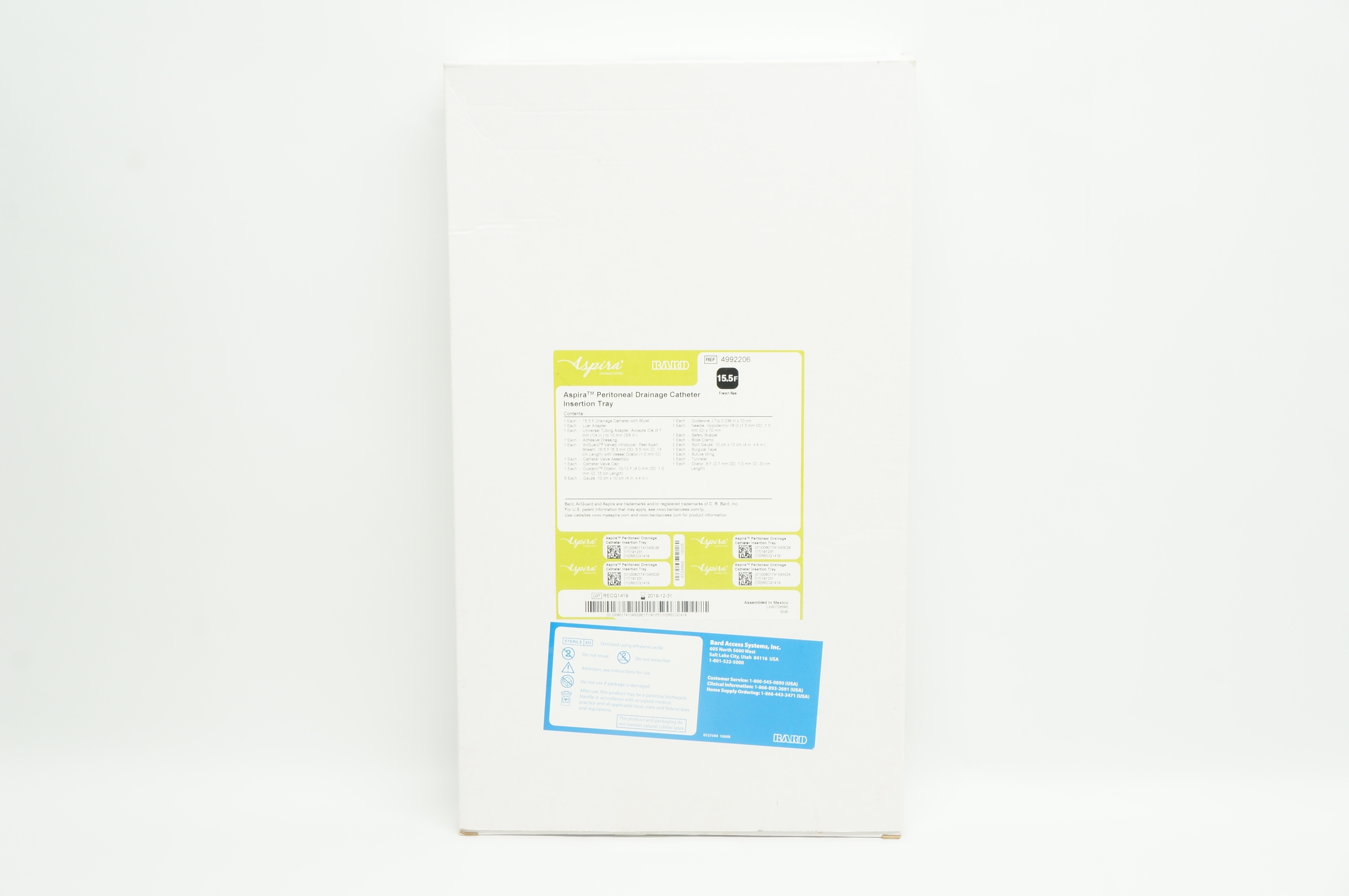 Bard 4992206 Aspira Peritoneal Drainage Cath. Insertion Tray 15.5F (x)