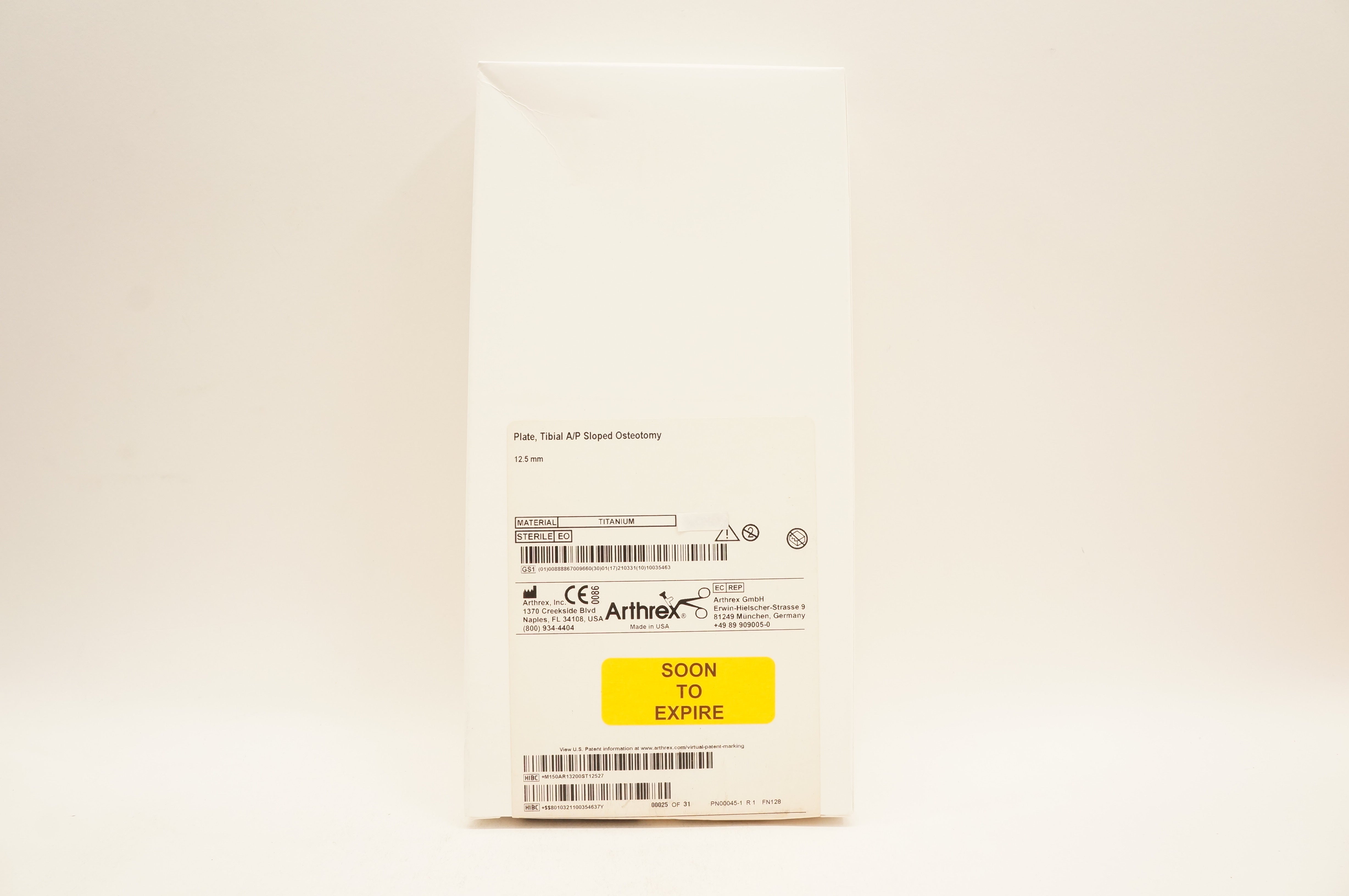 Arthrex AR-13200ST-12.5 Plate Tibial A/P Sloped Osteotomy 12.5mm (x)