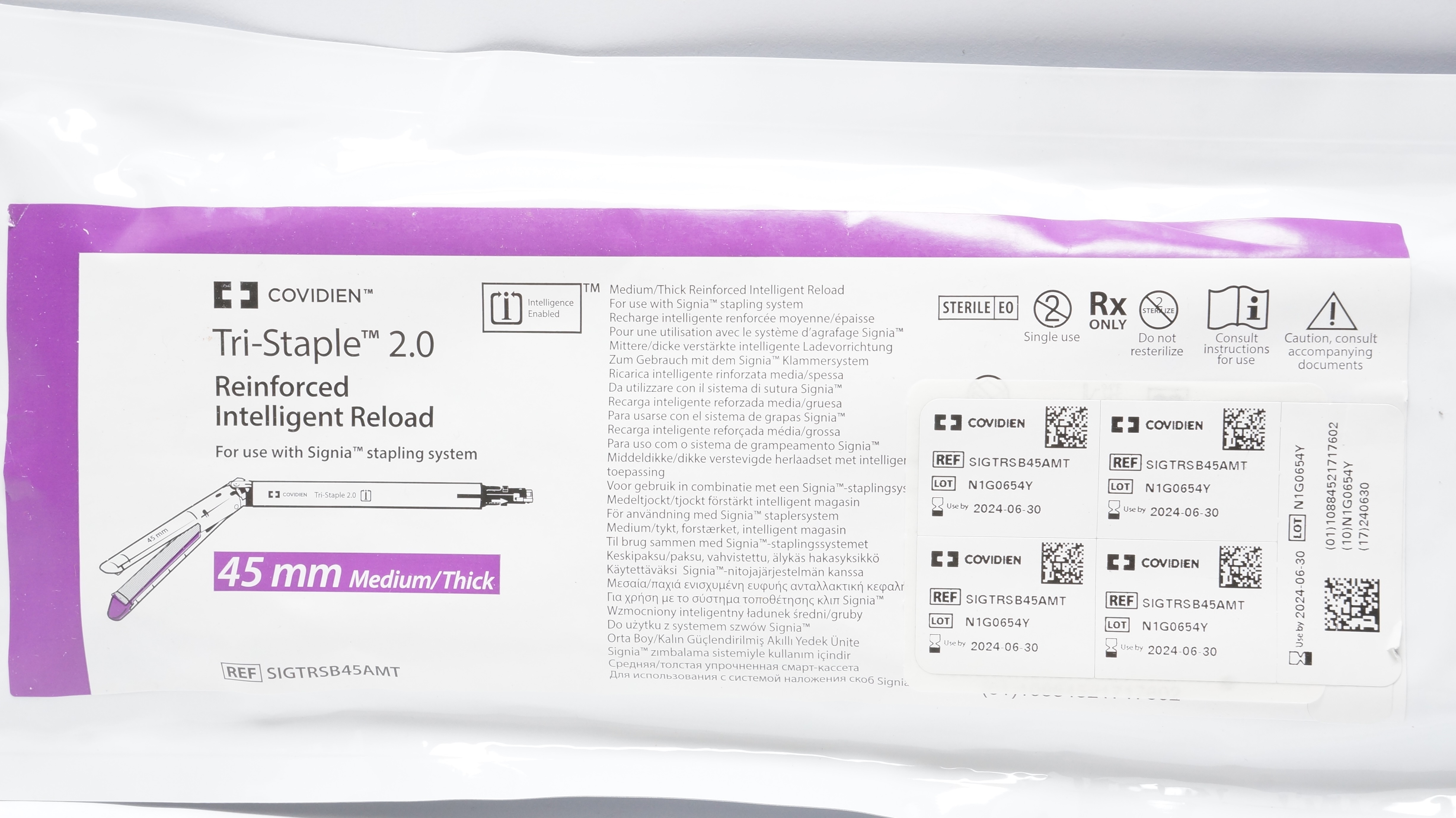 Covidien SIGTRSB45AMT Tri-Staple 2.0 Reinforced Intelligent Reload Medium 45mm(x)