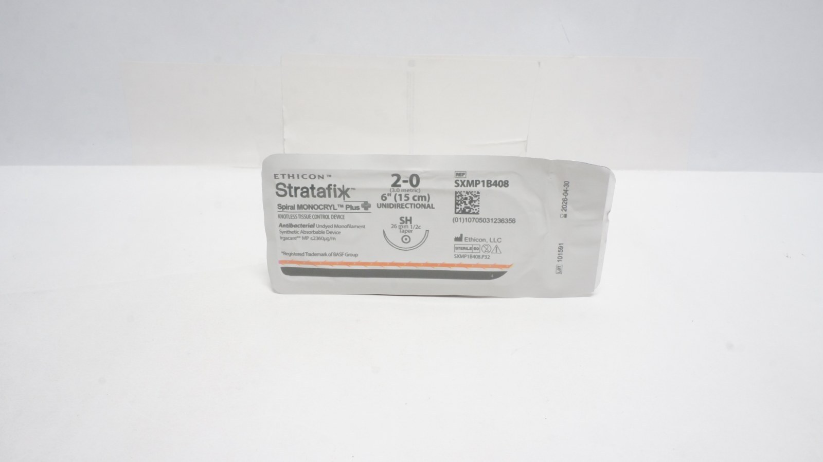 Ethicon SXMP1B408 Stratafix Spiral MONOCRYL Plus 2-0 6" Suture