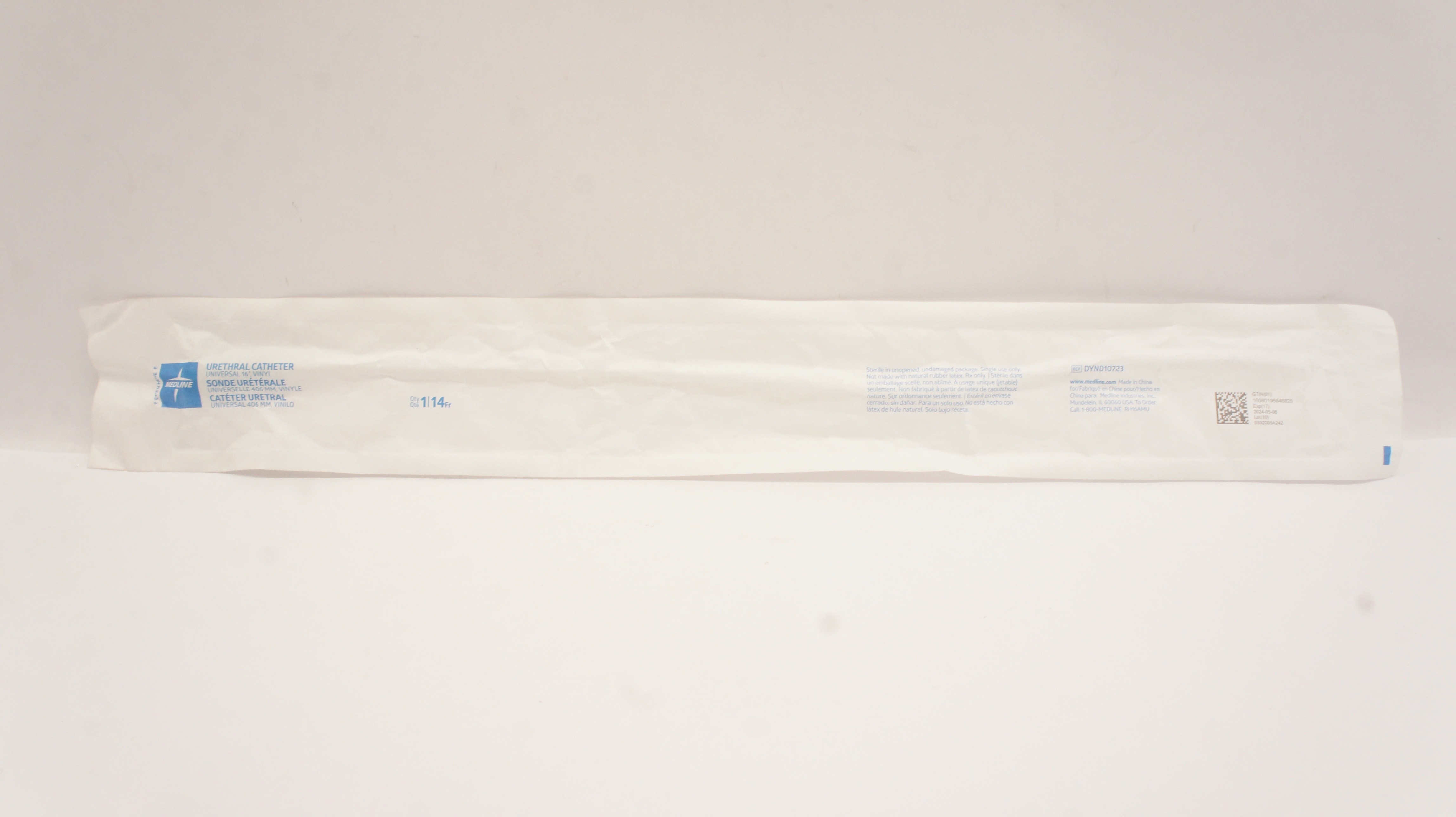 Medline DYND10723 Urethral Cath, Universal  14Fr x 16inch