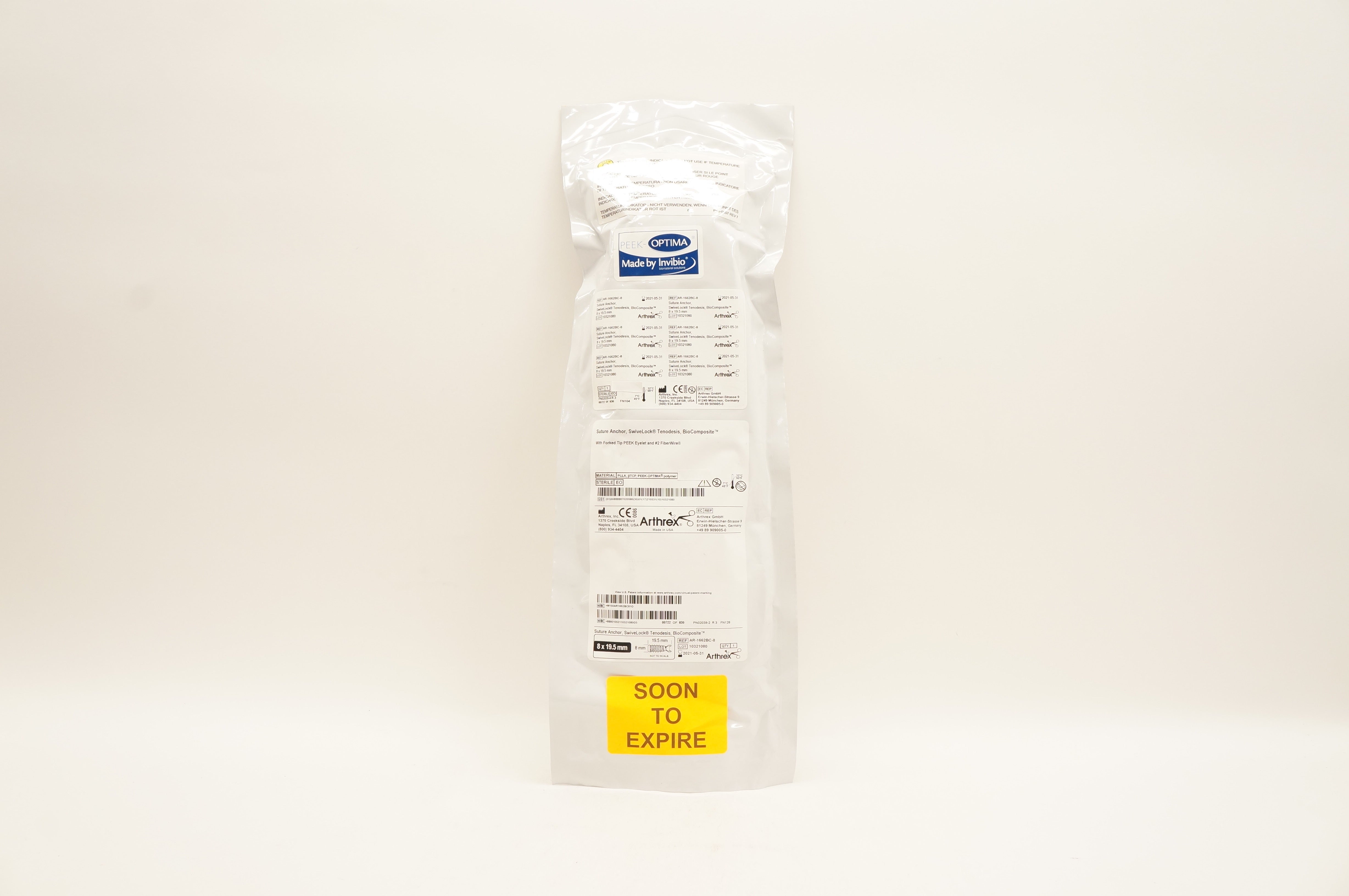 Arthrex AR-1662BC-8 Suture Anchor SwiveLock Tenodesis BioComposite 8x19.5mm(x)