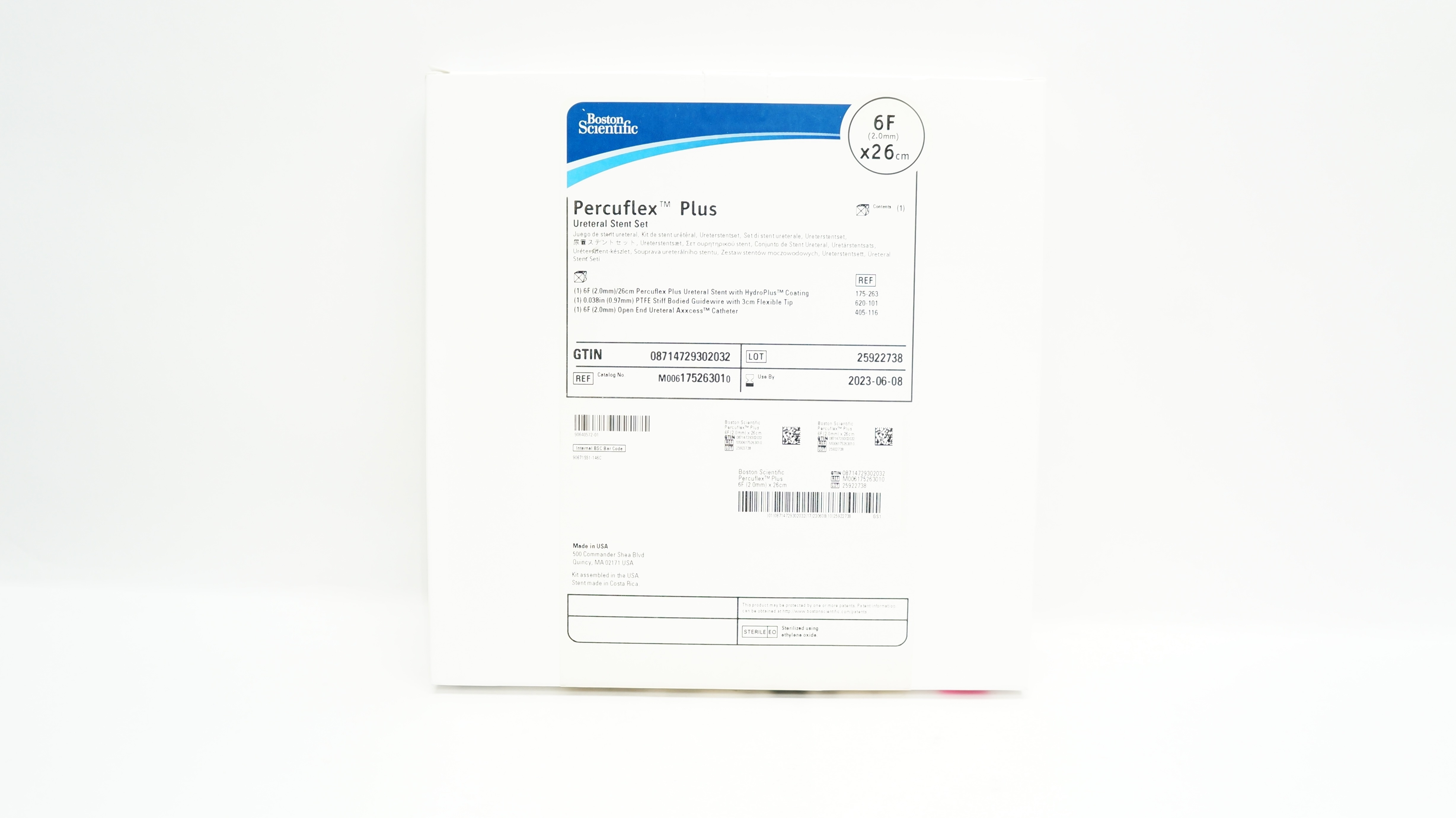 Boston Scientific M006175263010 Percuflex Plus Ureteral Stnt Set 6F x 26cm (x)
