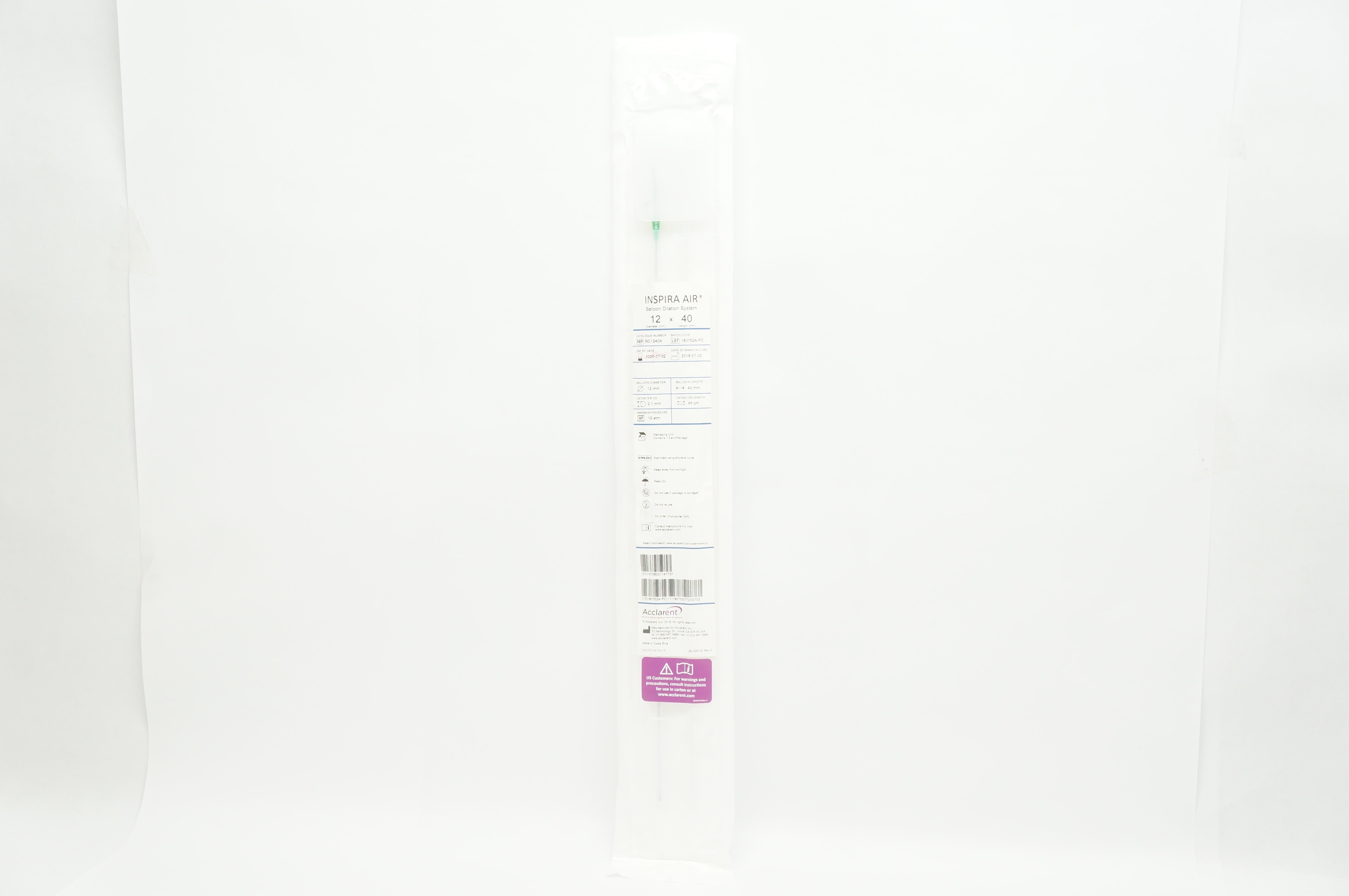 Acclarent BC1240A INSPIRA AIR Balloon Dilation System 12mm x 40mm (x)