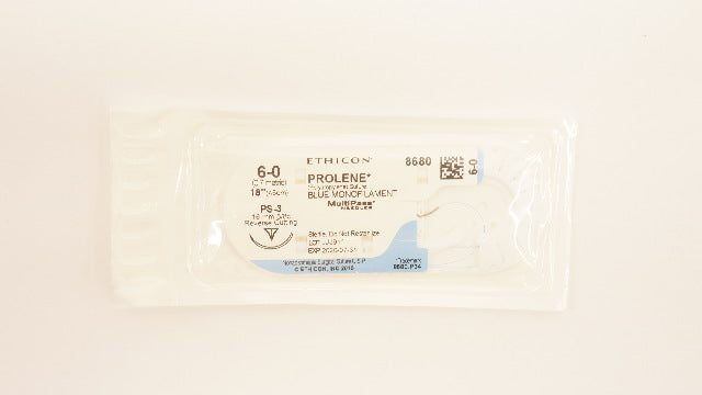 Ethicon 8680 6-0 Prolene Polypropylene Stre PS-3 16mm 3/8c 18inch (x)