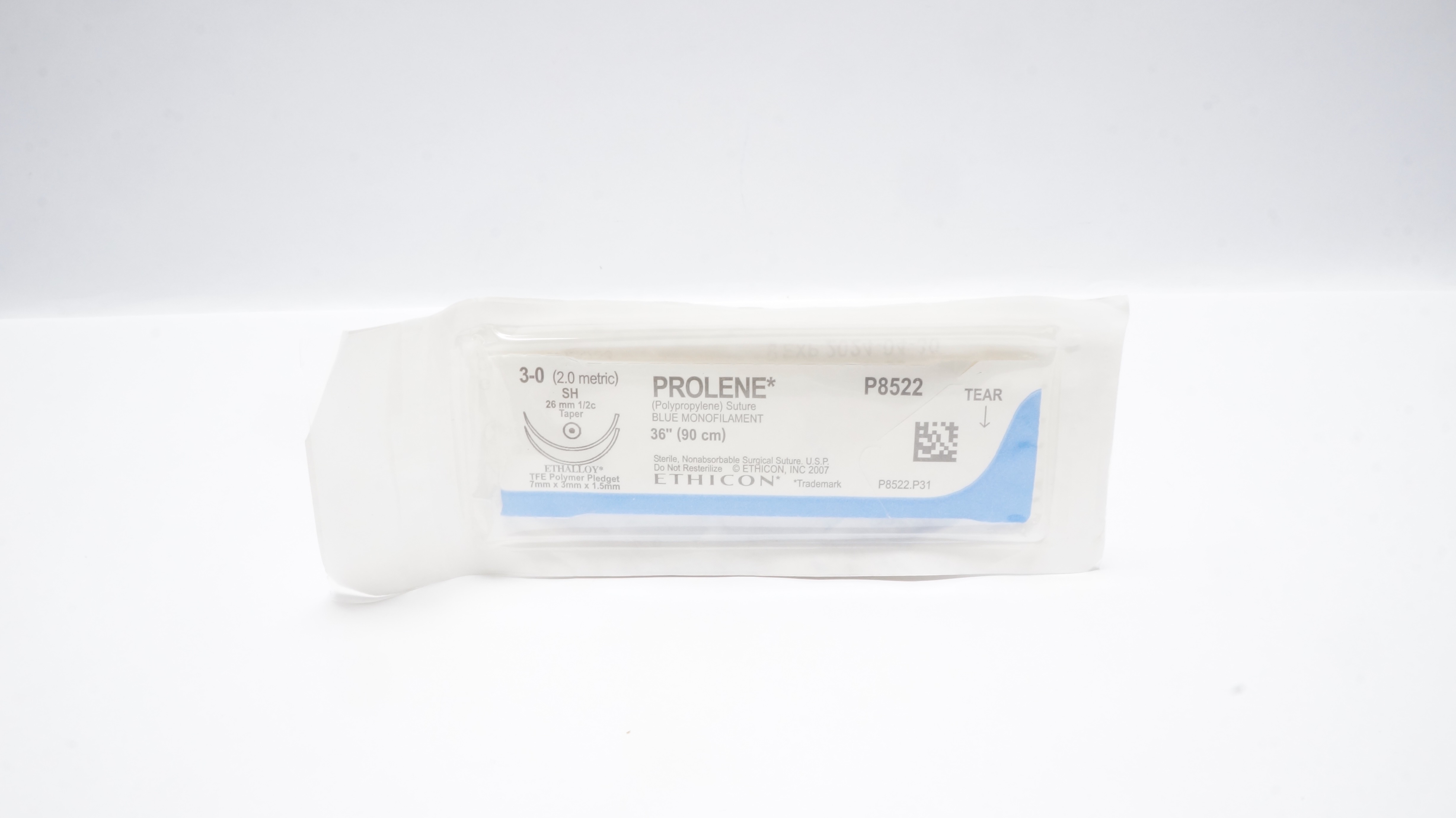 Ethicon P8522 3-0 PROLEN Polypropylene Stre SH 26mm 1/2c Taper 36inch (x)