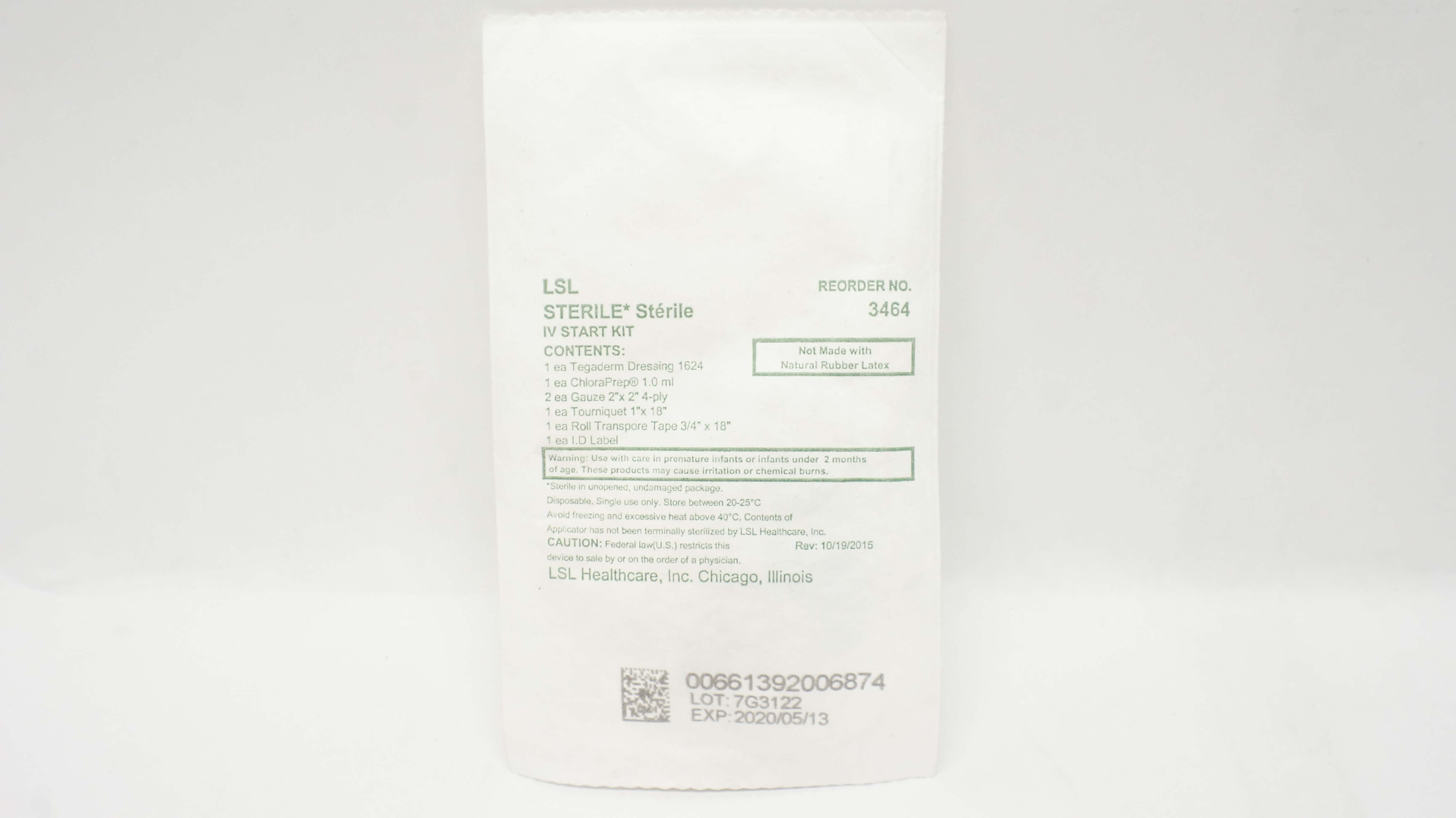 LSL Healthcare 3464 Sterile, IV Start Kit (x)