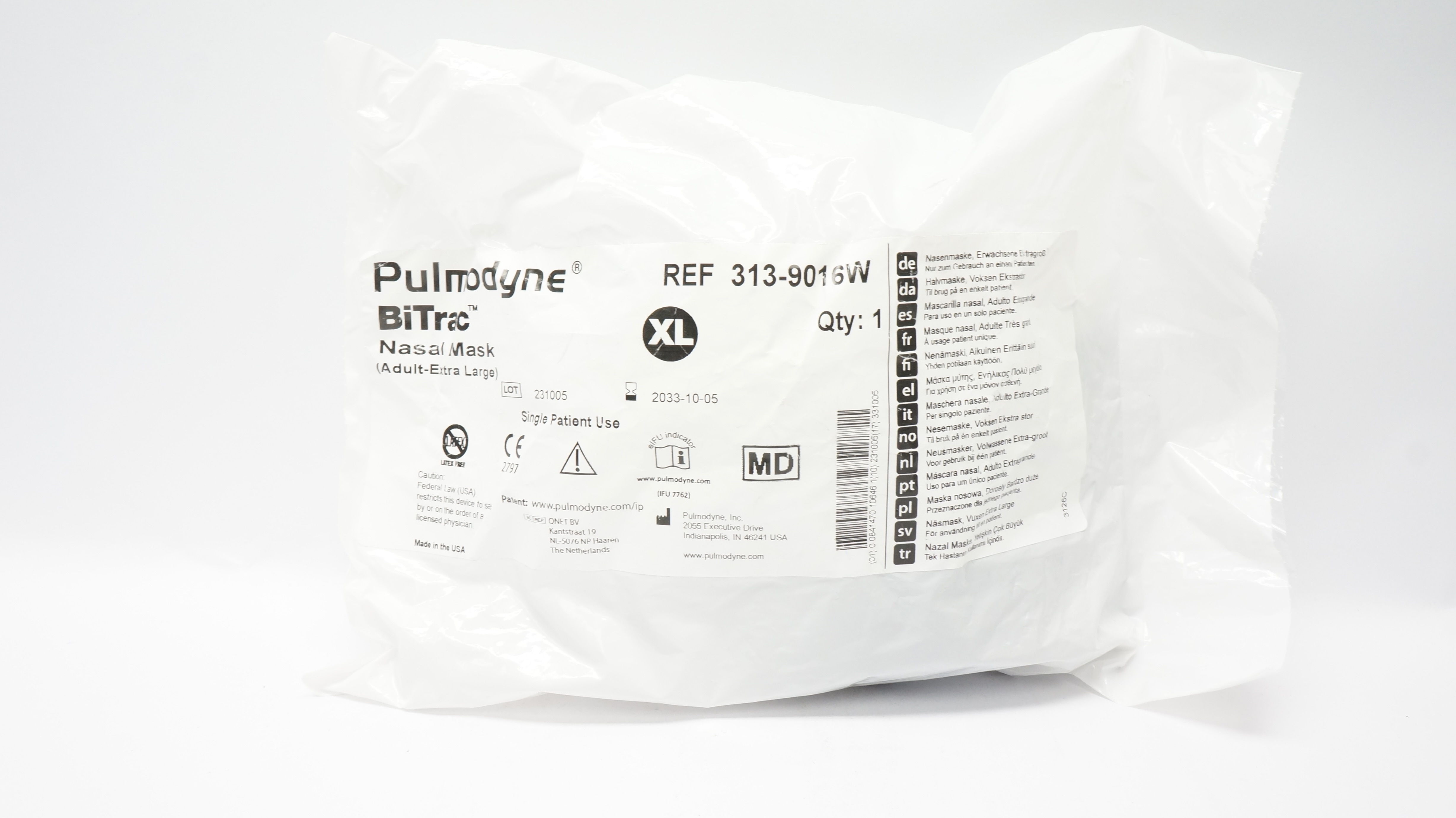Pulmodyne 313-9016W Bitrac Nasal Mask