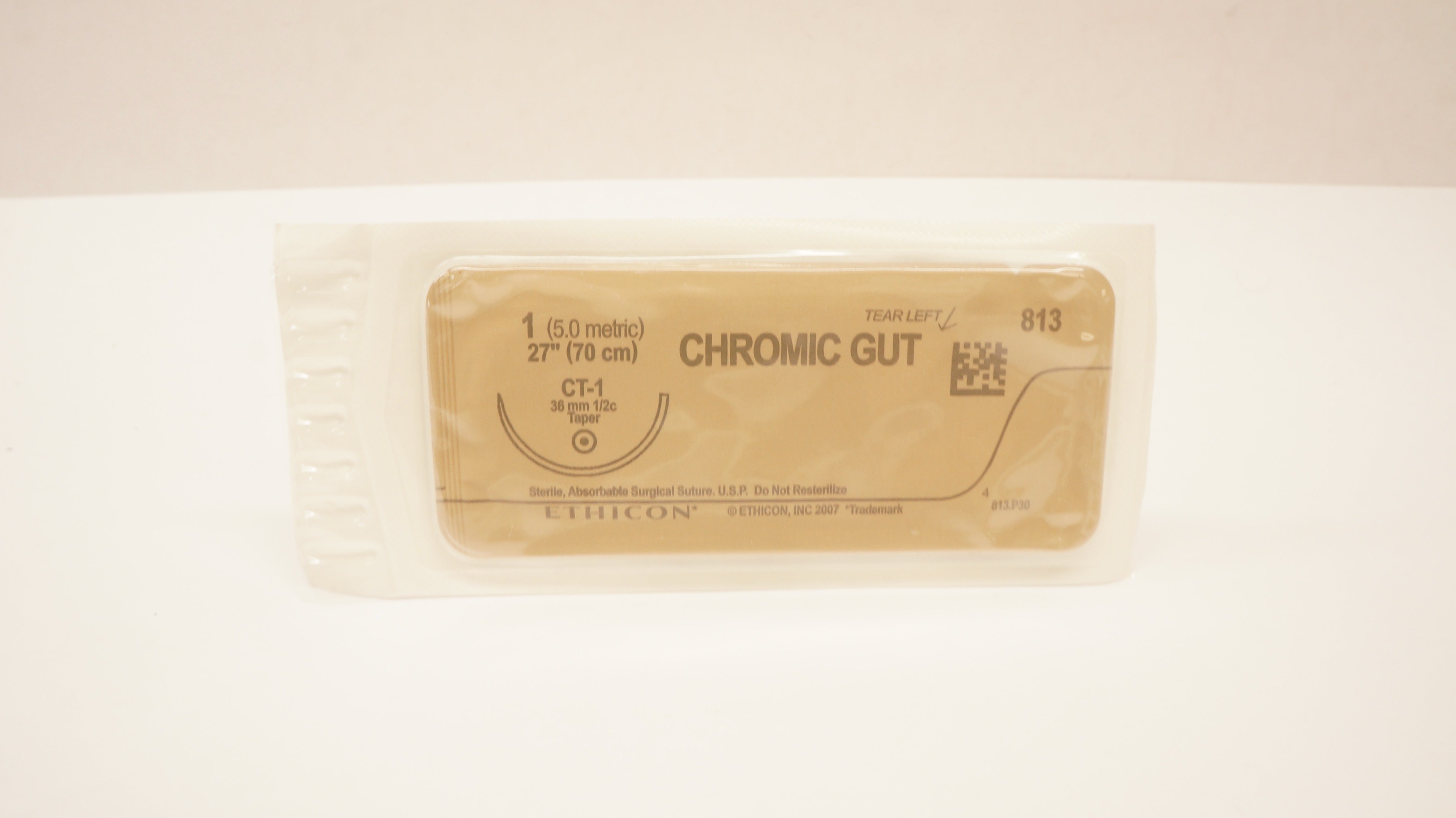 Ethicon 813 1 Chromic Gut CT-1 36mm 1/2c Taper 27inch (x)