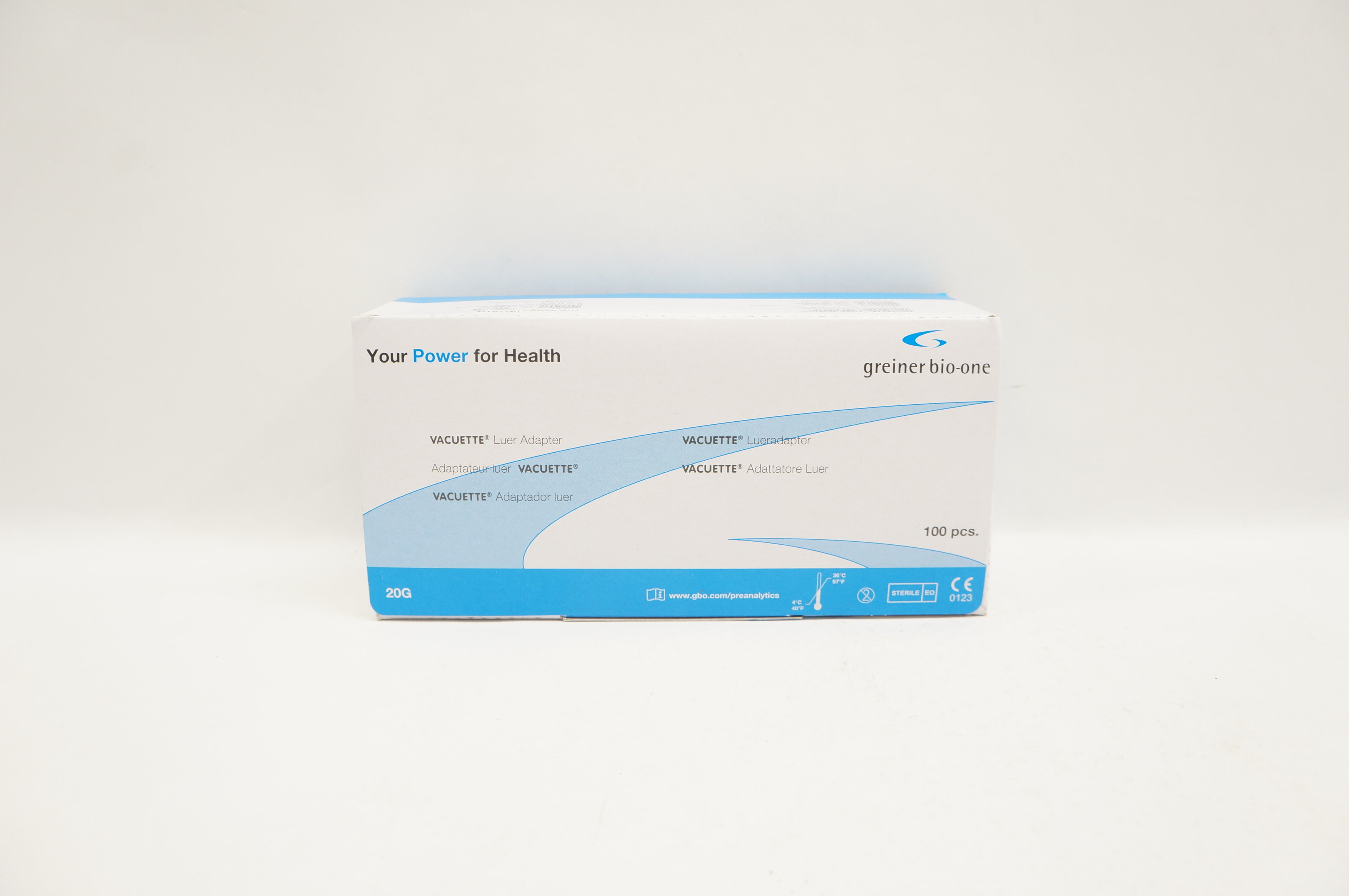 Greiner Bio-One 450070 Vacuette Luer Adapter 20G - Box of 100