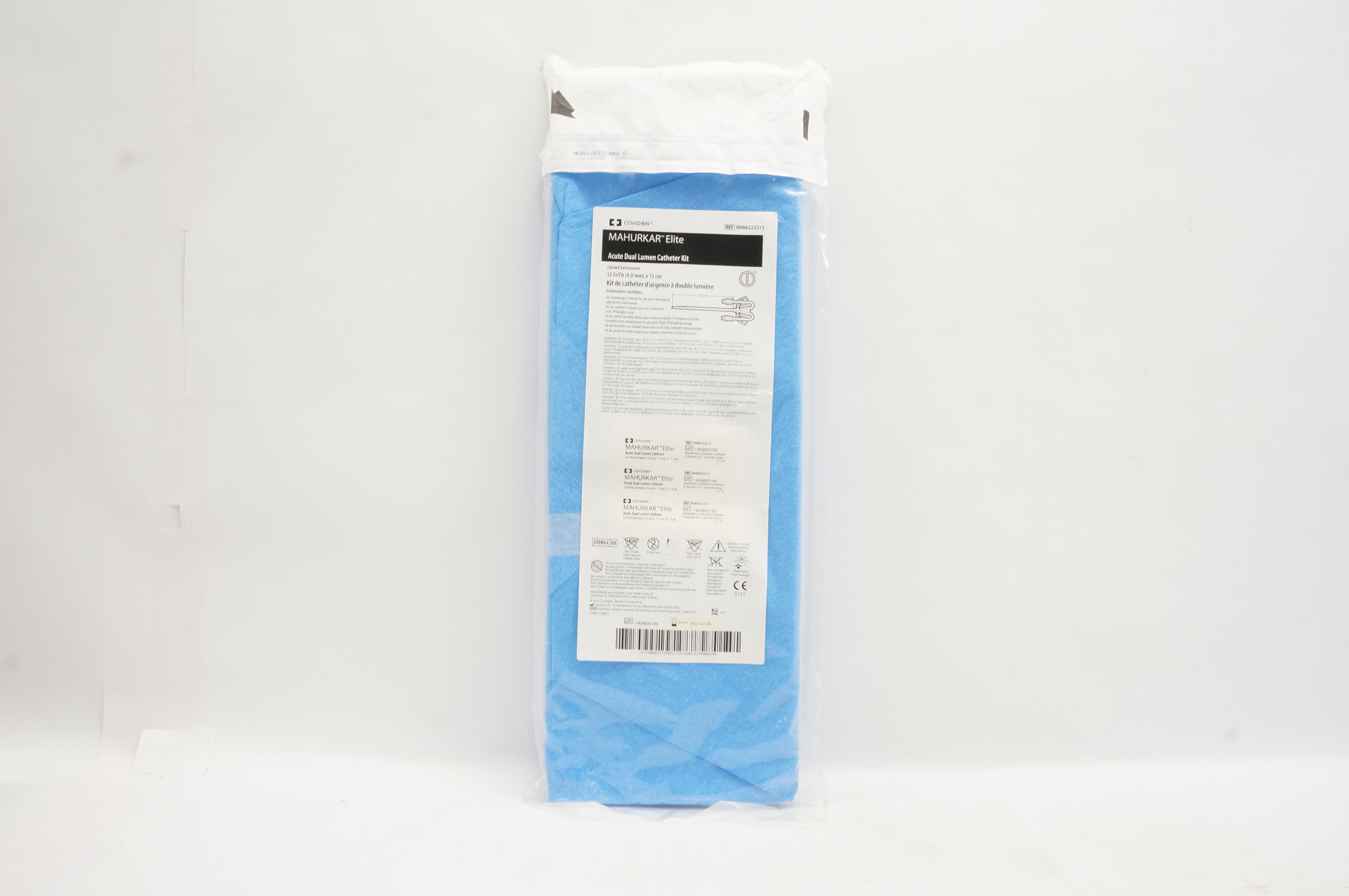 Covidien 8888222213 Mahurkar Elite Acute Dual Lumen Cath. Kit 12Fr. x 13cm (x)