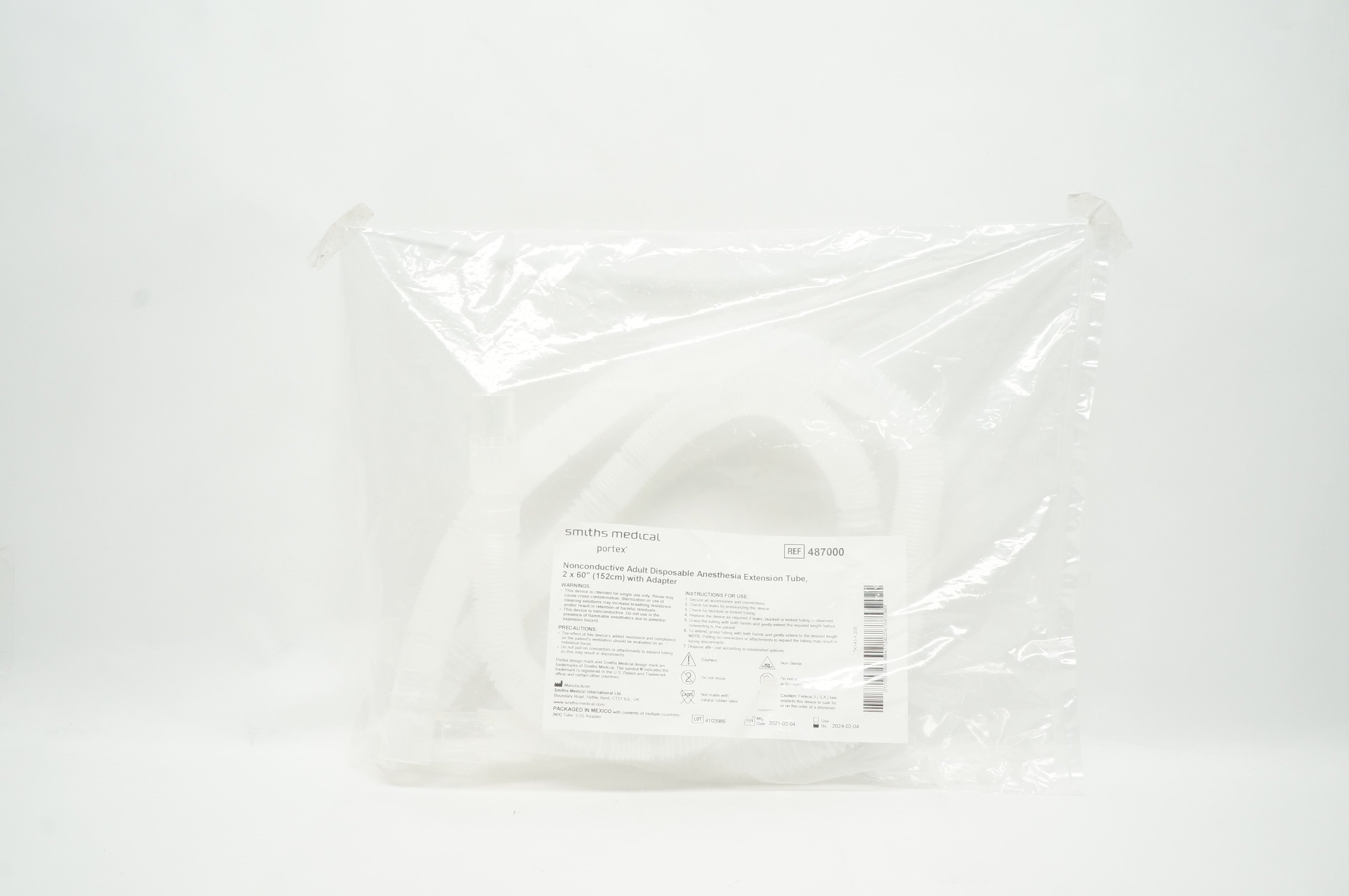 Smith Medical 487000 Nonconductive Adult Disposable Anesthesia Extension Tube