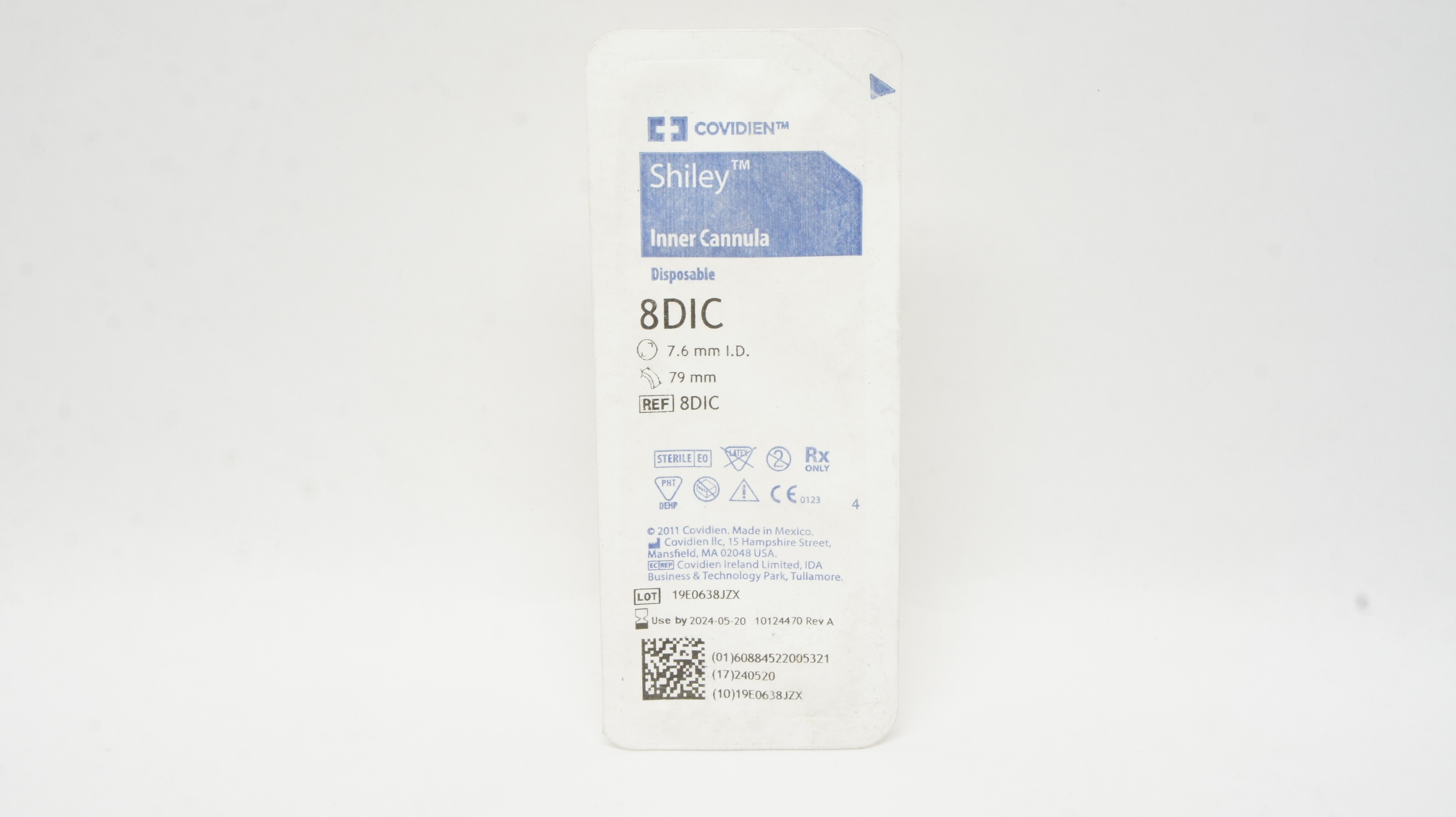 Covidien 8DIC Shiley Inner Cannula Disposable 7.6mm I.D. x 79mm
