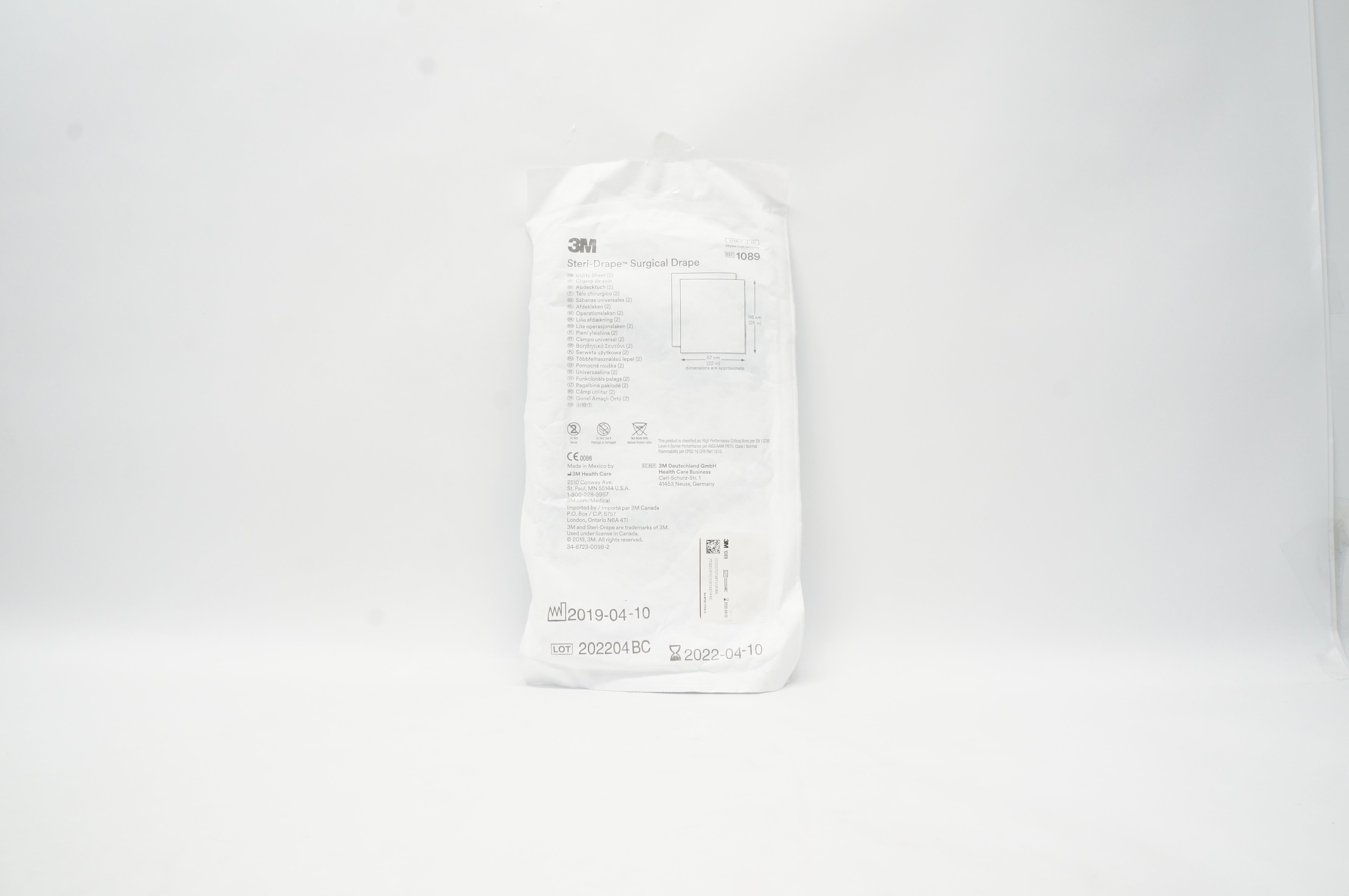 3M 1089 Steri-Drape Surgical Drape, Utility Sheet 26 inch x 22 inch (Approx.)