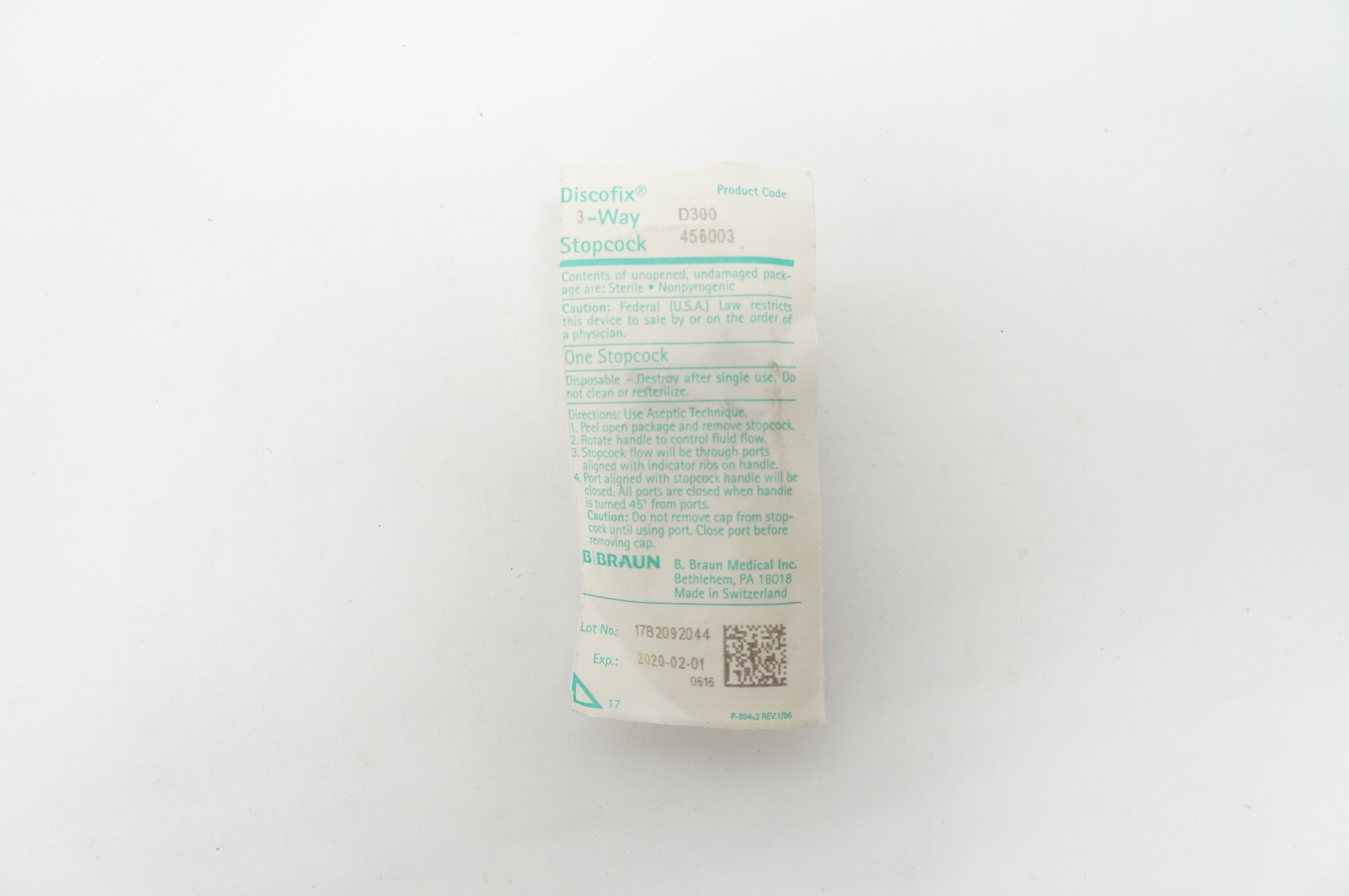B.Braun Medical 456003 Discofix 3-Way Stopcock D300 (x)